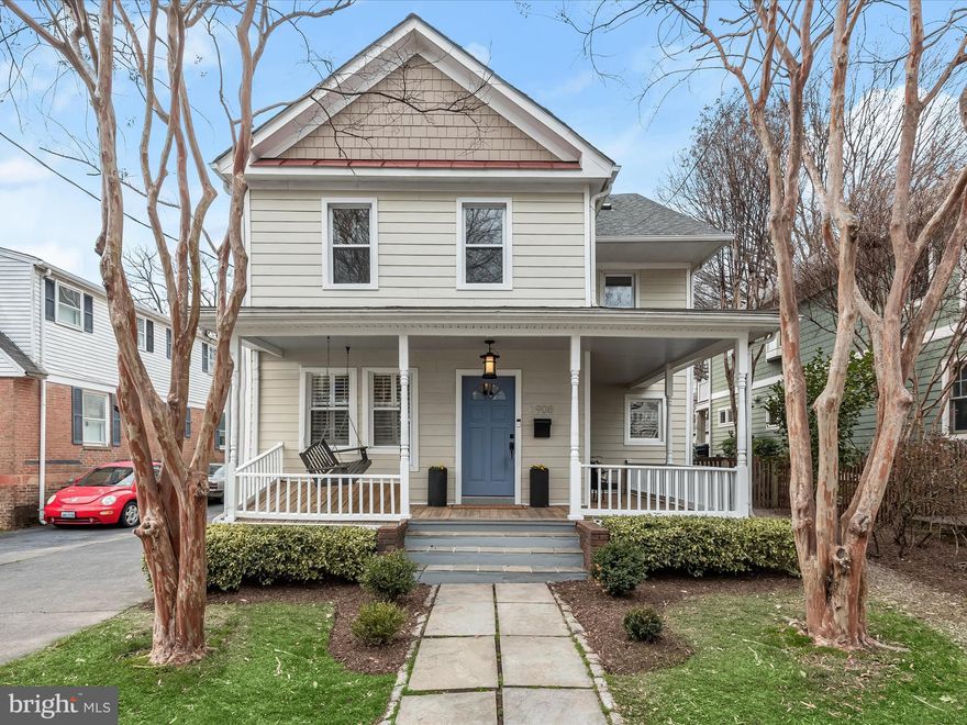 *Open Sun 1-4PM* Welcome to the timeless charm of this 1910 Cherrydale Farmhouse, seamlessly blending history with modern luxury. Meticulously renovated and thoughtfully modernized, this residence offers a harmonious blend of classic character and contemporary convenience.

Step into the heart of this home, where the kitchen with modern amenities and stylish design is open to the dining room and welcoming living room. The expansive family room, complete with a gas fireplace, a convenient wet bar and access to the rear deck and sprawling yard, provides a warm and inviting space for gatherings and relaxation.

On the main level, discover a versatile bedroom, adding flexibility to your living arrangements along with a full bath and laundry room. Ascend to the second level, where the luxury primary suite awaits. This retreat includes a walk-in closet adorned with beautiful custom cabinetry, a fireplace, and a spa-like primary bath featuring double sinks, a soaking tub, and a rejuvenating steam shower. Two additional well-appointed bedrooms and a renovated hall bath on this level ensure comfort and space for all.

The third level reveals a spacious rec room, offering endless possibilities for entertainment, recreation or work from home space. Outside, the house is nestled on over 5860 sqft of land, showcasing a sweeping front porch with a porch swing where you can sit and capture the essence of the neighborhood . The large deck off the family room overlooks the expansive and flat backyard, providing an ideal spot for outdoor enjoyment.

For those seeking a dedicated workspace, a bonus shed office in the backyard, complete with electricity, offers a private space.

Situated in a highly desirable neighborhood, this home is just one block away from convenient amenities such as grocery stores, boutique fitness classes, a hardware store, a coffee shop and bus stop. The sought-after school tier includes Arlington Science Focus, Dorothy Hamm Middle School, and Washington Liberty High School.

Indulge in the perfect blend of historic charm and modern living in this meticulously updated 1910 Cherrydale Farmhouse, where every detail has been carefully curated for a lifestyle of comfort and sophistication. 
* The neighbors shed encroaches on this property at the back of the lot. Showings can start Feb 23rd. Open House Sun Feb 25th. Offer deadline for Monday at 3pm.