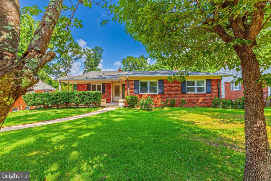 Bright and inviting, this all-brick 4BR/3BA rambler offers exceptional space and versatility inside and out. The sun-filled main level features hardwood floors, a large eat-in kitchen, separate dining area, expansive living room with picture windows, and a flexible den/family room ideal for a home office. Four generous bedrooms include a comfortable primary suite, plus a nicely appointed hall bath and excellent closet space throughout. The walk-out lower level adds even more living area with a huge recreation room, full bath, laundry room, utility area, abundant storage and an attached garage for added convenience. Enjoy outdoor living in the large fenced backyard or relax with a morning cup of coffee on the peaceful front patio.  This home is ideally located in the Dunlop Hills subdivision of Chevy Chase with great schools; just minutes from Candy Cane Park, downtown Bethesda, Brookville shops, and DC.