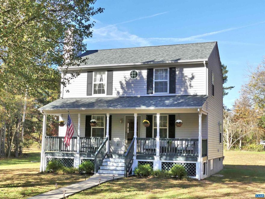 Get in your new home before 2025!   This nicely maintained 2 story home is within 30 minutes of downtown Cville.  The seller has taken care of all the big stuff so you can just move in and relax.  We have a conditioned crawl space, a new roof in 2020 (architectural shingle), heat pump replaced 2015, renovated tile shower in Primary bath, new LVP flooring in the kitchen area.  But the BIG plus is just in July of 2024, the seller has TOTALLY  replaced the septic system, with all correct county permits in place.  Wow.  This home is in a very restful, country environment.  Your Living Room has a true wood burning fireplace, and you have a separate room that could be a Family Room or Dining room off the Kitchen.  There is enough space for a table in the kitchen, and the photos show that but you have options.  All appliances included plus washer and dryer AND you have a nice shed in the backyard!,Wood Cabinets,Fireplace in Living Room