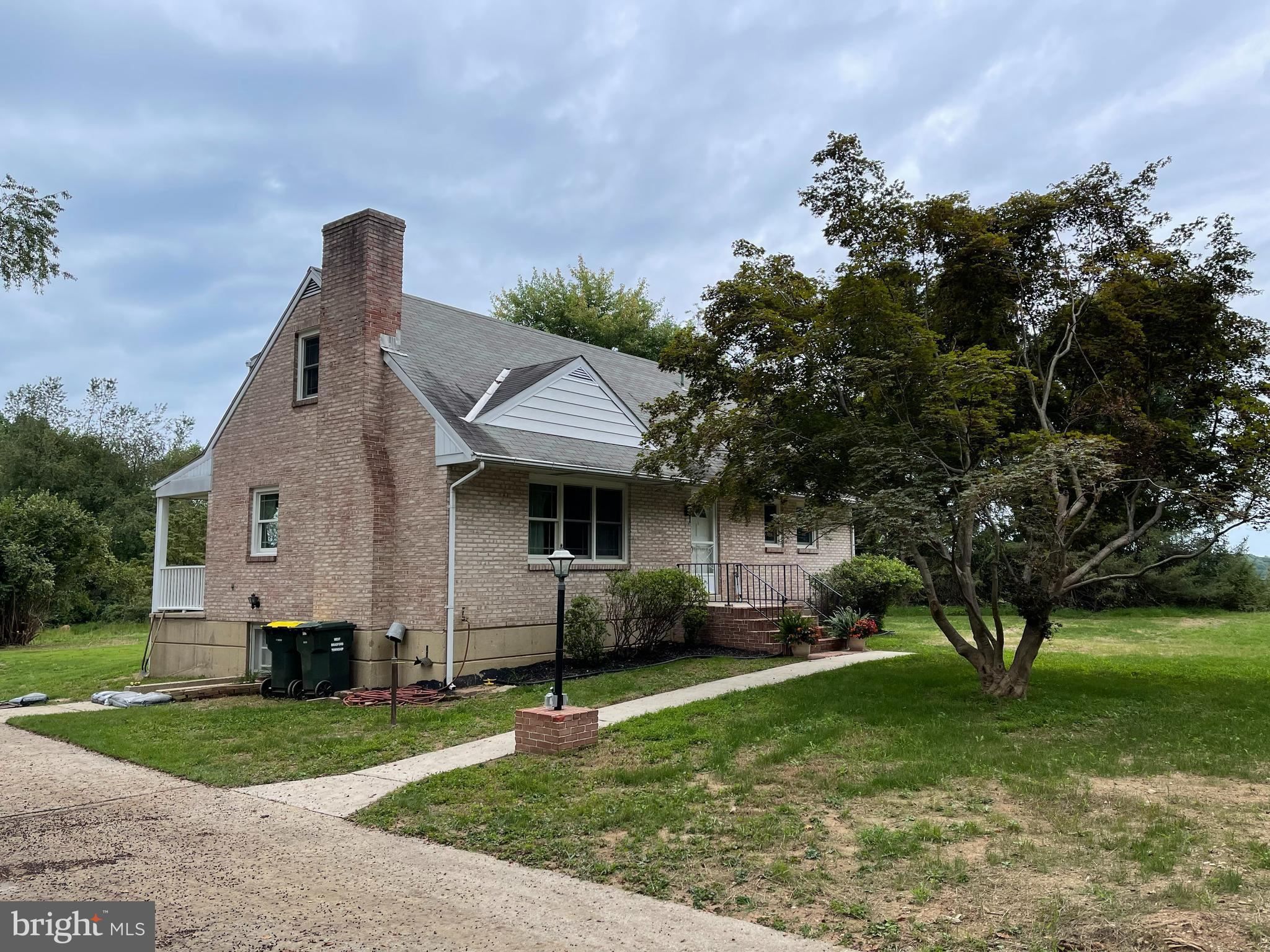 Well built 4BR 2BA center hall home on 15 Acres. In West Bradford Township. Newer windows, all copper plumbing system. Property comes with an 8 lot sub division proposal. Lots of opportunities with this one.