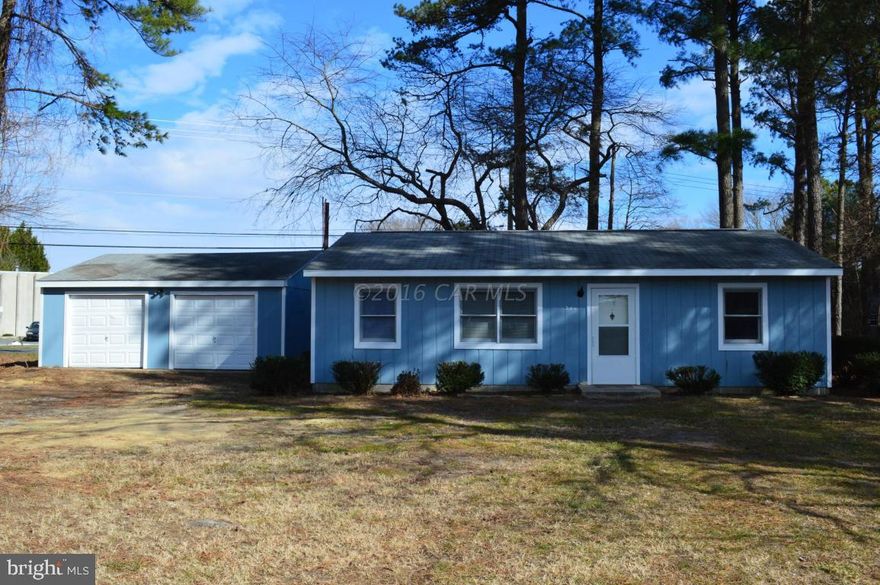 Cute Rancher with Central A/C, fresh paint, new vinyl, clean carpet, large two car detached garage and BRAND NEW SEPTIC SYSTEM. Qualifies for FHA financing.