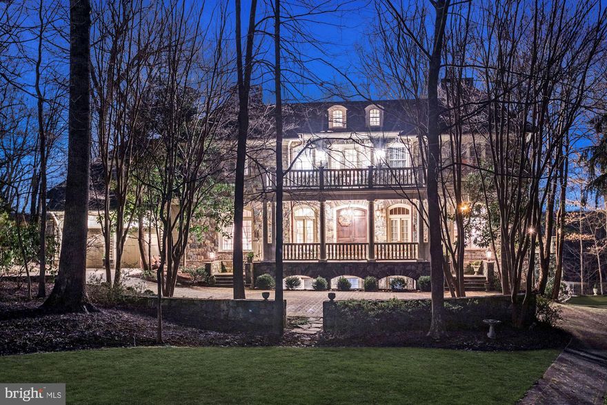 A stunning Jim Rill Masterpiece in one of the most sought after neighborhoods in Potomac.  Merry Go Round Farm is a unique neighborhood with an equestrian  center and beautiful walking trails situated along the Potomac River.  Breathtaking views of the Potomac River and Virginia are the hallmarks of this signature custom home in Merry Go Round Farm. Thoughtfully designed by Jim Rill and custom built by Potomac Valley Builders with every attention to detail possible. Arrive via the paved drive to the welcoming front porch.  Enter through double doors into the gracious entry foyer full of southern charm. Views from the foyer through the living room and screened porch and are filled with breathtaking scenery.   Eleven foot ceilings, stunning wide plank custom wood floors, custom molding and transoms abound.  The outstanding millwork in this home is unsurpassed. The main level floorplan includes a  grand entry foyer with circular staircase, a spacious living room leading to French doors which open onto the screen porch. On the right side of the home you will find a magnificent cherrywood library with fireplace and a corner atrium sunroom with views across the Potomac to Virginia. The left side of the home offers a grand dining room, fabulous gourmet eat-in kitchen, family room with fireplace, potting room, and laundry.   The  back staircase off the kitchen leads to the upper and lower levels. Doors from all rooms at the back of the house open onto a gas-lit flagstone patio. Every room flows seamlessly throughout.  The sweeping circular staircase with skylight leads you up to the bedroom level with 10 foot ceilings. The upper level offers a complete master suite with sitting room and elegant bath. 5 additional bedrooms with four baths and a second laundry and balcony complete the second level. The back staircase guides you to the lower level double recreation room with tray ceilings, wet bar, wine cellar, exercise room and guest room with full bath and covered patio. An incredible bonus on this level includes a den with fireplace, a heated auto workshop and a second two car garage. Multiple doors lead to the covered patio, swimming pool and pool bath. Finishing touches to this exquisite home include double garages for a total of 4 car garage parking, an elevator to all three stories, and charming gas lights around the exterior of the home.  Simply breathtaking and in turn key condition.