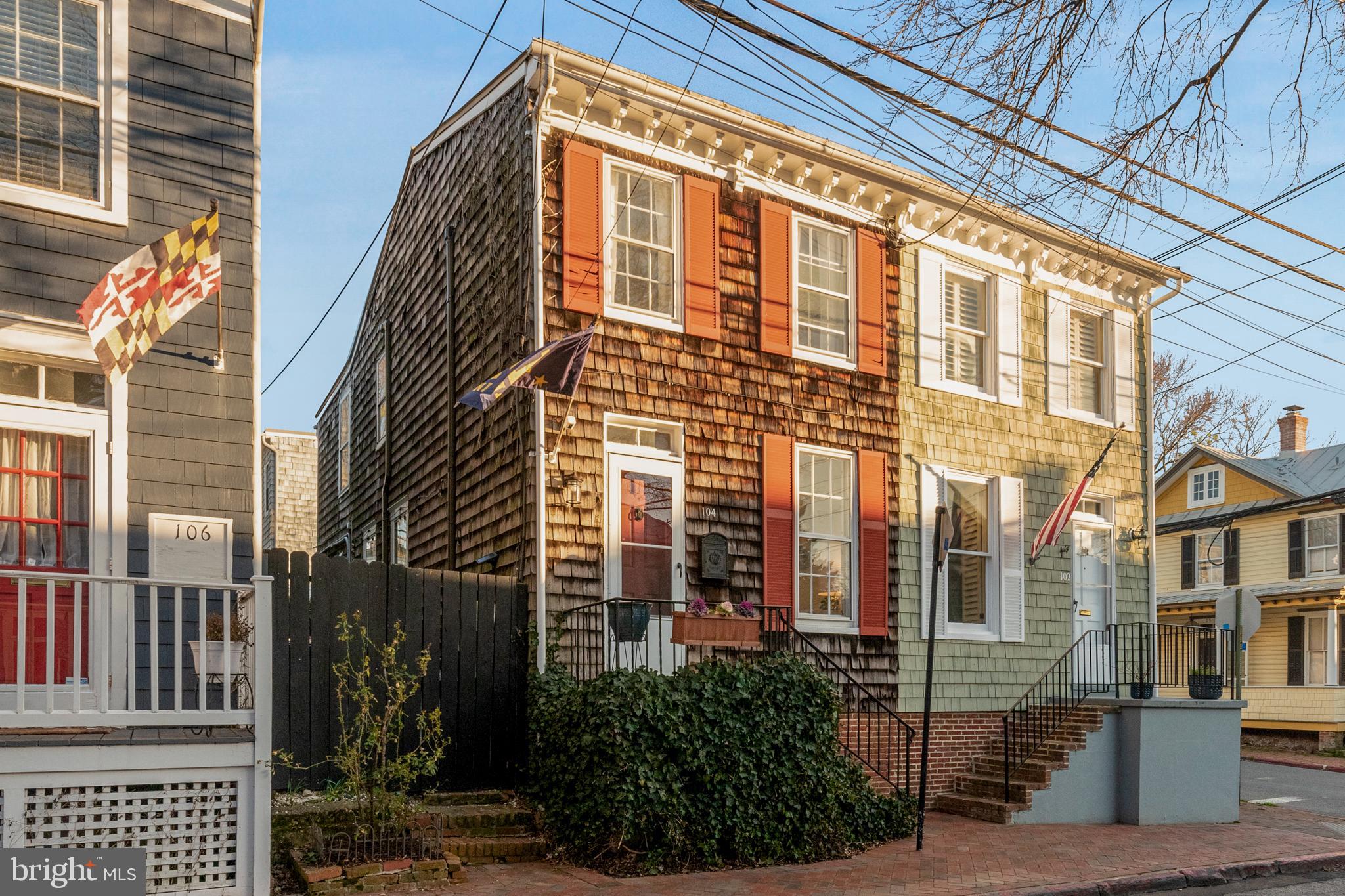 Don't miss this charming, updated townhome on one of the premiere streets in Historic Downtown Annapolis! Tree-lined Charles street is a hidden gem with its central location close to everything in-town living has to offer. Stroll down the street to 'Duck Park' and catch the water taxi to dinner across Spa Creek in Eastport. Walk to the City Dock, Main Street shops & restaurants and to the seasonal tradition of "Dining Under the Stars" on West St. The US Navy Blue Angels Air Show can be viewed right from your back courtyard. This home has thoughtful updates throughout including the beautiful kitchen that spills out to a lovely (and very private) rear courtyard and garden. The cased opening to the kitchen from the dining room was widened to give a more open feel. (2021) The fire alarm was hardwired to code (2021).New concrete slab foundation was added in rear of the home along with new rear windows, updated plumbing and a new brick patio (2020). A new slate floor was installed in the kitchen with new quartzite countertops, recessed lighting and energy-efficient appliances (2021). A new oyster shell walkway and stone pavers were installed on the side alley (2021). The new mini-split systems (2022) coupled with baseboard heat ensures maximum comfort and efficiency. Wood floors refinished i(2017).The laundry is on the bedroom level for added convenience. The homeowners love to entertain; their oyster roast in the Fall accommodates over 35 guests! Summer afternoons are spent in the courtyard enjoying the beautiful peony garden. The oversized storage shed can store all your items with room for paddle boards and kayaks. St. Anne's highly coveted pre-school is just at the top of the street. You will love walking to the theatre, the boat shows, Navy events, and The Parade of Lights & Midnight Madness festivities during the holidays. The Historic Annapolis lifestyle is truly magical and now it can be yours. OFFER DEADLINE 5 PM MONDAY MARCH 4TH.