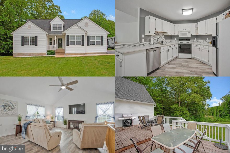 Seller has found home of choice.  Offering credit towards new appliances! Tucked away on over 2 acres of peaceful countryside in the heart of Calvert County, this beautifully maintained 3-story home offers the perfect balance of space, style, and comfort with nearly 3,900 sq. ft. of living area. The main level welcomes you with an open-concept layout that flows from a bright, spacious kitchen to a dining area and a cozy family room with soaring cathedral ceilings. Step through the French doors to a freshly refinished deck—ideal for morning coffee or evening unwinding—overlooking a private, mostly level backyard. The main level also features a generous primary suite with a soaking tub, separate shower, and walk-in closet, along with two additional bedrooms and a full bath. Upstairs, a flexible bonus room offers endless possibilities—guest room, home office, or creative space. Downstairs, the finished lower level is an entertainer’s dream with a game room, large rec room with a stylish granite-topped bar, a full bath, and a pellet stove with battery backup. An oversized one-car garage offers extra storage. Move-in ready and full of charm, this home offers a rare chance to enjoy space and serenity without sacrificing convenience. Seller has found home of choice.  Offering credit towards new appliances!

Accepting Back up Offers