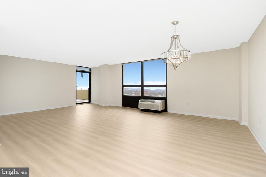 Welcome to this  Beautifully Updated 2BR-2Bath Corner Unit in the 27th Floor That Checks All the Boxes!! It Includes 2 Garage Parking Spaces-The Condo Fee Includes Electricity, Heating, Cooling , Water & Hot Water!!  The Building Includes 24 Hour Security-Front Desk Attendant-3 Elevators-A Beautifully Renovated LG Outdoor Pool-An Exercise Room & Penthouse Party Room -The View Is Spectacular in Multiple Directions Offering Some of the Best Views in Baltimore County of the Downtown Skyline & the Far-off  Bay to the South East Plus the Sunsets to the West- This Condo Unit has the Largest Floor Plan with 1450 Sq. Ft. of Living Space- The TWO Deeded Parking Spaces G55 & G56+Plus a Storage Cage Located in the Garage-The Unit Has Brand New Wood-look Luxury Vinyl Plank Flooring in the Living Room/Dining Room Area & New High Quality Wall to Wall Carpet in the BR's & the Unit is Freshly Painted & Has new Light Fixtures-Enjoy the Convenience of Having a Full Washer & Brand New Dryer-This Largest Model Kitchen Will Easily Fit  a Table & Chairs-The Updated  Bathrooms have Nice Shower/Bath Tubs & Vanities with Storage-Both Bedrooms Have Walk-in Closets + An Extra LG Foyer Coat Closet & LG Storage Closet in the Hallway- Make an Appointment Today to See This Beautiful Condo! Priced To Sell!!
