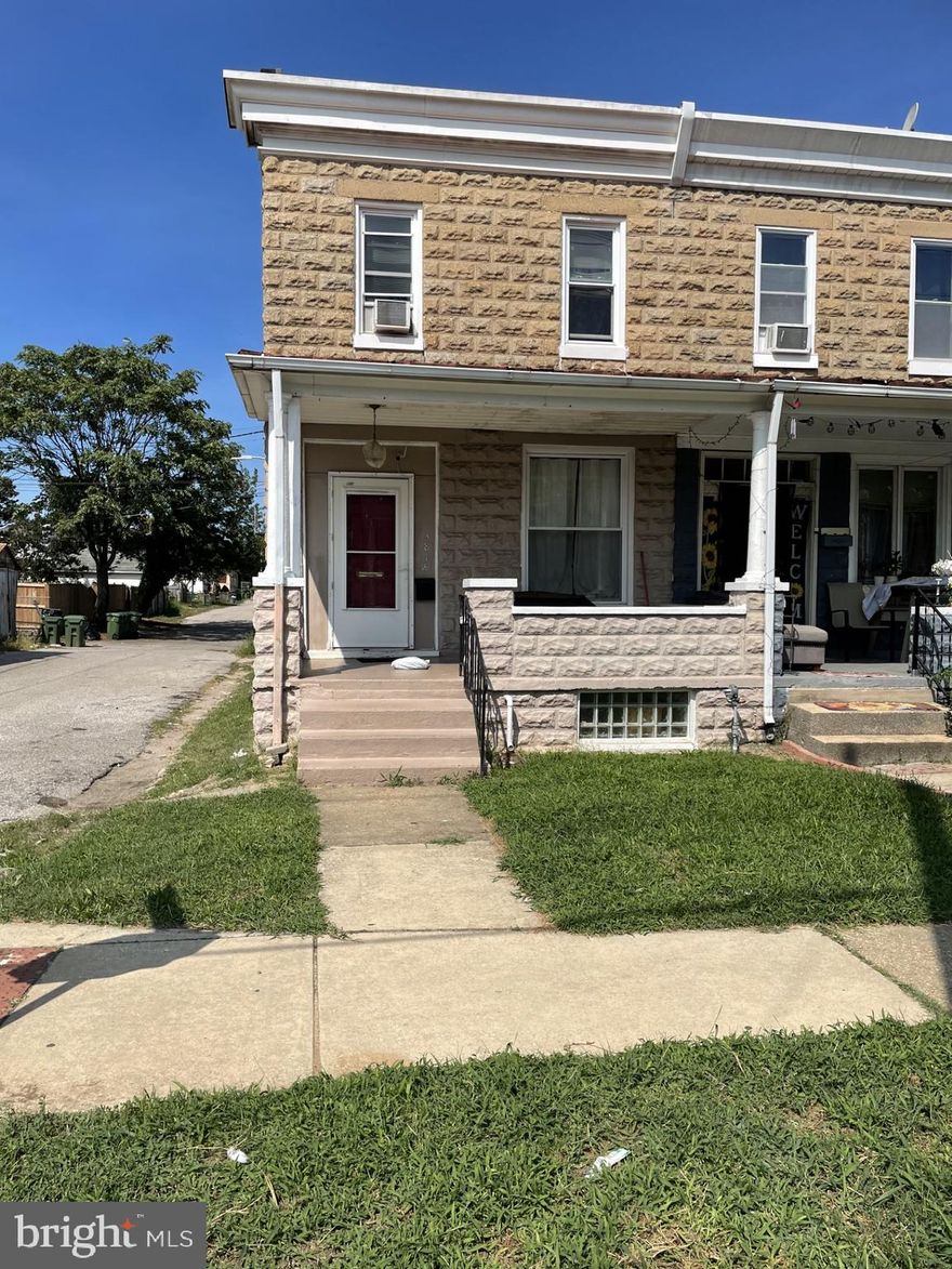 One of the larger end of groups in the area.  Covered front porch.  Basement is finished for living space also.  3 large bedrooms on 2nd level. Kitchen has nice cabinets and counter space.   Long term tenant would like to stay and maintains the house very well. Property should pass FHA/VA for homebuyer .