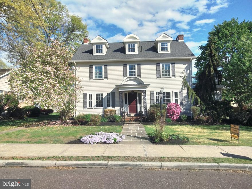 As the address implies, this home is situated in the well-known Rosedale retreat of Pottstown Borough, Montgomery County, PA. A side walk-lined street guides the visitor to an in-bloom pink Magnolia tree and flagstone walk leading to this home with a grand porch-covered and railed entry with stained glass sidelights. Inside, a sweeping staircase and inlaid wooden floors capture your attention. To one side is the living room and adjoining sunroom providing ample daylight. The living room has a genuine wood-burning fireplace bordered by Mercer tiles (Moravian Pottery & Tile Works) and 2 sets of French doors that lead to the sunroom. To the other side is a formal dining room. As you will see, crown molding and high baseboard adorn most rooms and a powder room is nestled to the side of the staircase. From the dining room easily enter the tiled kitchen w/ granite counter and stainless appliances. The kitchen leads to a breakfast nook, mudroom and basement. From mudroom, a sliding door provides access to a flagstone patio w/ half wall. From the sliding door, it’s an easy walk to your garage also. Back at the staircase, a turned set of stairs leads to a master bedroom and accompanying tiled master bathroom, tiled hall bathroom, two good-sized bedrooms and a desirable 2nd floor laundry w/ glass door. A second set of turned stairs leads to two other bedrooms on a 3rd floor ! The bedrooms have dormer windows, built-in eave storage and there’s even a cedar closet. The property owner chose to close the 3rd floor bathroom due to a leak and non-use. It can surely be utilized again and offers tile and a period clawed bathtub. The basement offers interior, perimeter drain protection, another laundry hookup if desired, a newer oil-hot water heater and outside entrance. The house is fully air-conditioned and a new roof, siding and windows were installed in 2018. A multitude of retail stores, Pottstown Hospital, The Wyndcroft School, 2 DYI centers and easy access to Rt 422 surround this quaint house and neighborhood. Washer, dryer and refrigerator included in sale in "As Is" condition.