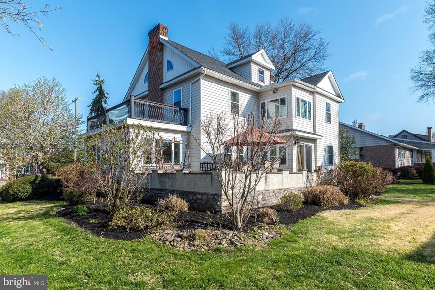 As the address implies, this home is situated in the well-known Rosedale retreat of Pottstown Borough, Montgomery County, PA. A side walk-lined street guides the visitor to an in-bloom pink Magnolia tree and flagstone walk leading to this home with a grand porch-covered and railed entry with lead glass sidelights. Inside, a sweeping staircase and inlaid wooden floors capture your attention. To one side is the living room and adjoining sunroom providing ample daylight. The living room has a genuine wood-burning fireplace bordered by Mercer tiles (Moravian Pottery & Tile Works) and 2 sets of French doors that lead to the sunroom. To the other side is a formal dining room. As you will see, crown molding and high baseboard adorn most rooms and a powder room is nestled to the side of the staircase. From the dining room easily enter the tiled kitchen w/ granite counter and stainless appliances. The kitchen leads to a breakfast nook, mudroom and basement. From mudroom, a sliding door provides access to a flagstone patio w/ half wall. From the sliding door, it’s an easy walk to your garage also. Back at the staircase, a turned set of stairs leads to a master bedroom and accompanying tiled master bathroom, tiled hall bathroom, two good-sized bedrooms and a desirable 2nd floor laundry w/ glass door. A second set of turned stairs leads to two other bedrooms on a 3rd floor ! The bedrooms have dormer windows, some eave storage and there’s even a cedar closet. The bathroom is tiled and has a period-clawed bathtub. The basement offers interior, perimeter drain protection, another laundry hookup if desired, a oil-hot water heater and outside entrance. The house is fully air-conditioned and a new roof, siding and windows were installed in 2018. A multitude of retail stores, Pottstown Hospital, The Wyndcroft School, 2 DYI centers and easy access to Rt 422 surround this quaint house and neighborhood.