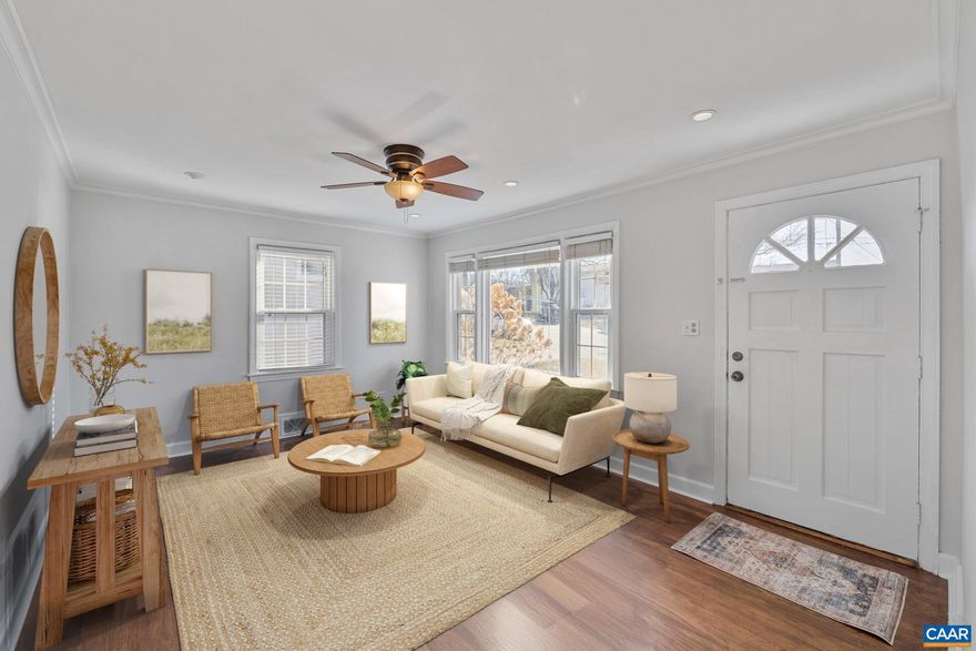 The Best Deal in Belmont - sun-filled 3 bedrooms, 2 full baths, fenced in backyard, with tons of storage! Perfectly positioned on a hill with inviting front porch views and a spacious rear deck overlooking the generous fenced backyard. NEW ROOF, NEW HVAC, and extensive water and sewer improvements. Inside, the flexible floor plan includes a primary suite addition with a private bath, two additional bedrooms with original hardwood floors (one with mountain sunset views), and a welcoming living room featuring a large picture window. The finished bonus room in the lower level has separate outside entrance beneath the primary bedroom; has been enjoyed as a home office, yoga room, and a music studio. Belmont?s parks, restaurants, and neighborhood favorites are just a short stroll away, with the Downtown Mall close by. Enjoy easy access to the Monticello Trail and I-64. See additional documents for a complete list of improvements. This is a great opportunity to be close to town, but with plenty of room for creativity or outdoor enjoyment. Quick closing is possible.