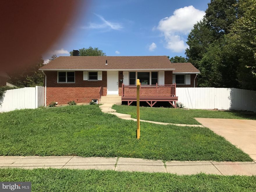 5 Bedroom 2 Bath Brick Rambler in great area. Fully refurbished, Fresh Paint, Beautiful Hardwood Floors, Abundant Closet SpaceFully Finished Basement, Large Deck with nice level Back Yard.