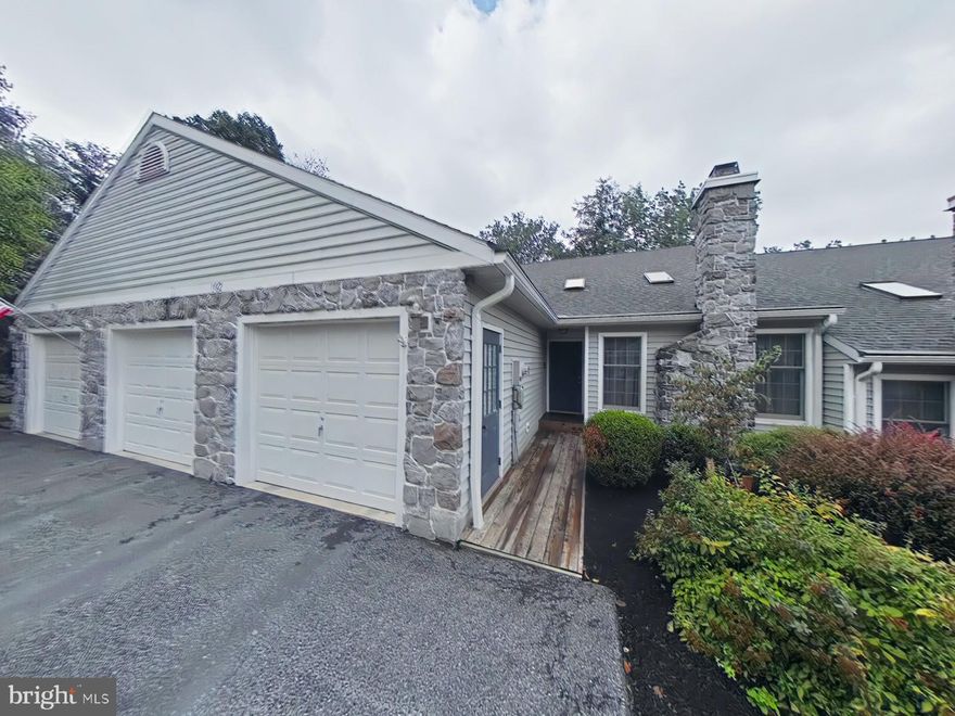 Don't miss your opportunity to own a Stoneridge Condo with a 2 car garage and a full basement (walk out). 
Gas heat is warm and efficient. First floor living with a vaulted LR/Dr combo is bright and open with a skylite and open to the loft above!  The gas fireplace fireplace with large mantle adds warmth and charm. 
The kitchen not only offers gas cooking and room for a table but access to the screened porch via a sliding glass door. A spacious laundry/mudroom greets you when entering from the garage and then a powder room for guests...lastly the Primary bedroom on the main level offers 2 closets plus an on suite bath with a whirlpool/soaking tub....and lastly access to that full-length screened porch.
Upstairs there is a spacious loft, a generous Bedroom with 2 closets and a full bath....even a small but great for storage attic off of the bathroom.
All appliances stay and the paint and carpet are recent.
There is a 1 year Cinch Home warranty for peace of mind too.
Visit with neighbors in the cup-de-sac or walk across to The beautiful Masonic Village walking trails or a short walk to the train station.....an amazing location awaits you in the wooded enclave called Stoneridge!