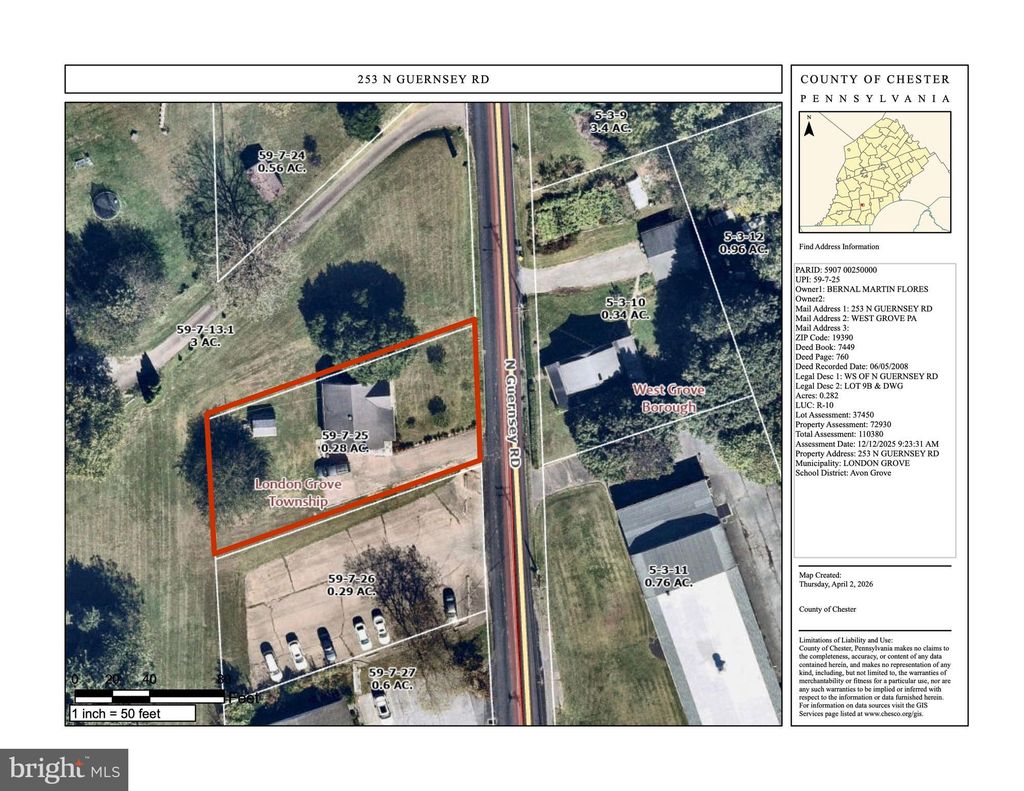 Photo of 253 N Guernsey Road, WEST GROVE, PA 19390 (MLS # PACT2120754)