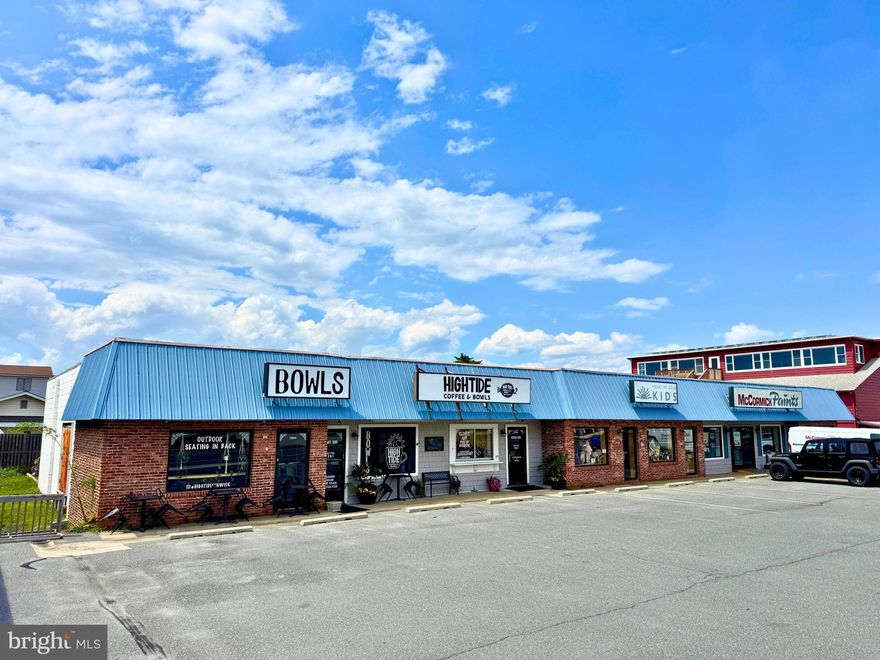 RARE OPPORTUNITY for commercial-zoned property in the heart of Fenwick Island, DE. Strip mall fully-leased with multiple long-term tenants. Improvements built on 1202 and 1204 Coastal Hwy, with a combined 150’ x 150’ lot size and 2 entrances. Unique location situated with canal directly behind building for a peek of the water from ground level. Could maintain current-use or potential to redevelop in the future as mixed-use or residential units with water views. Contact agent for more information.