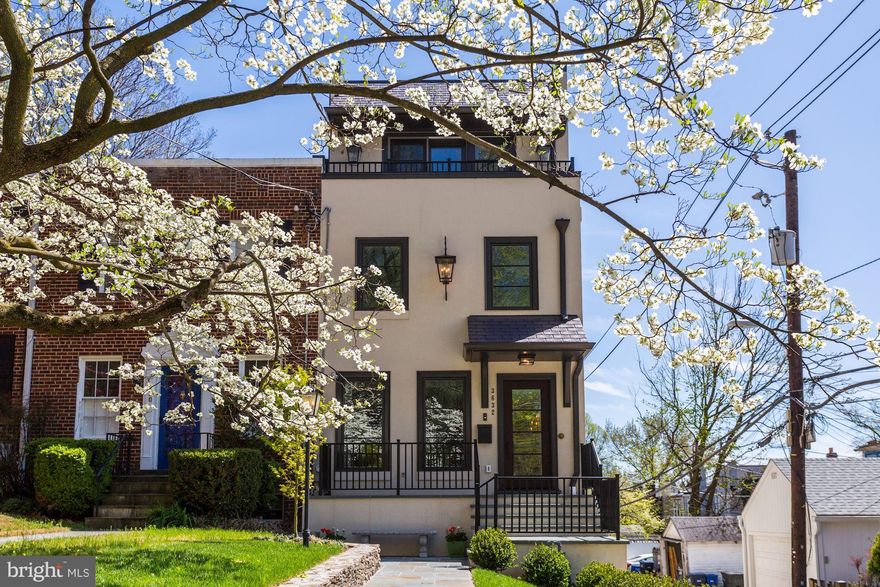 With over 3,500 sq/ft, this fully renov.,4 story home sits on a large corner lot in desirable Burleith.The home offers 5BR/4.5BA w/ open living space & elevator to all floors.The main level has an open living room that leads to the spacious eat-in kitchen. In addition, the screened-in porch is perfect for entertaining. The upper levels offer 4BR/3BA including the gracious master suite. 2 car pkng.