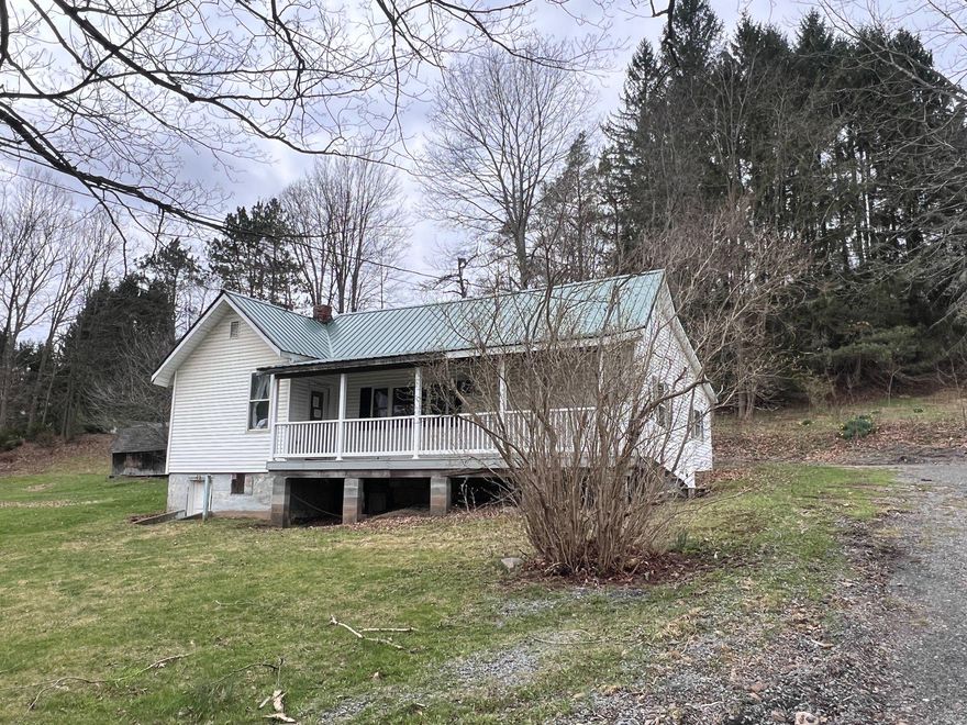 Nearly an acre convenient to town - Some upgrades; newer metal roof, electrical panel box, furnace and other areas - Rear carport/patio area has easy at level access to main level - Large front porch with low maintenance entry area with wash/dryer hook-up -  Good one level living layout - Sold as-is - No utilities currently active - No repairs before purchase or a lending requirement