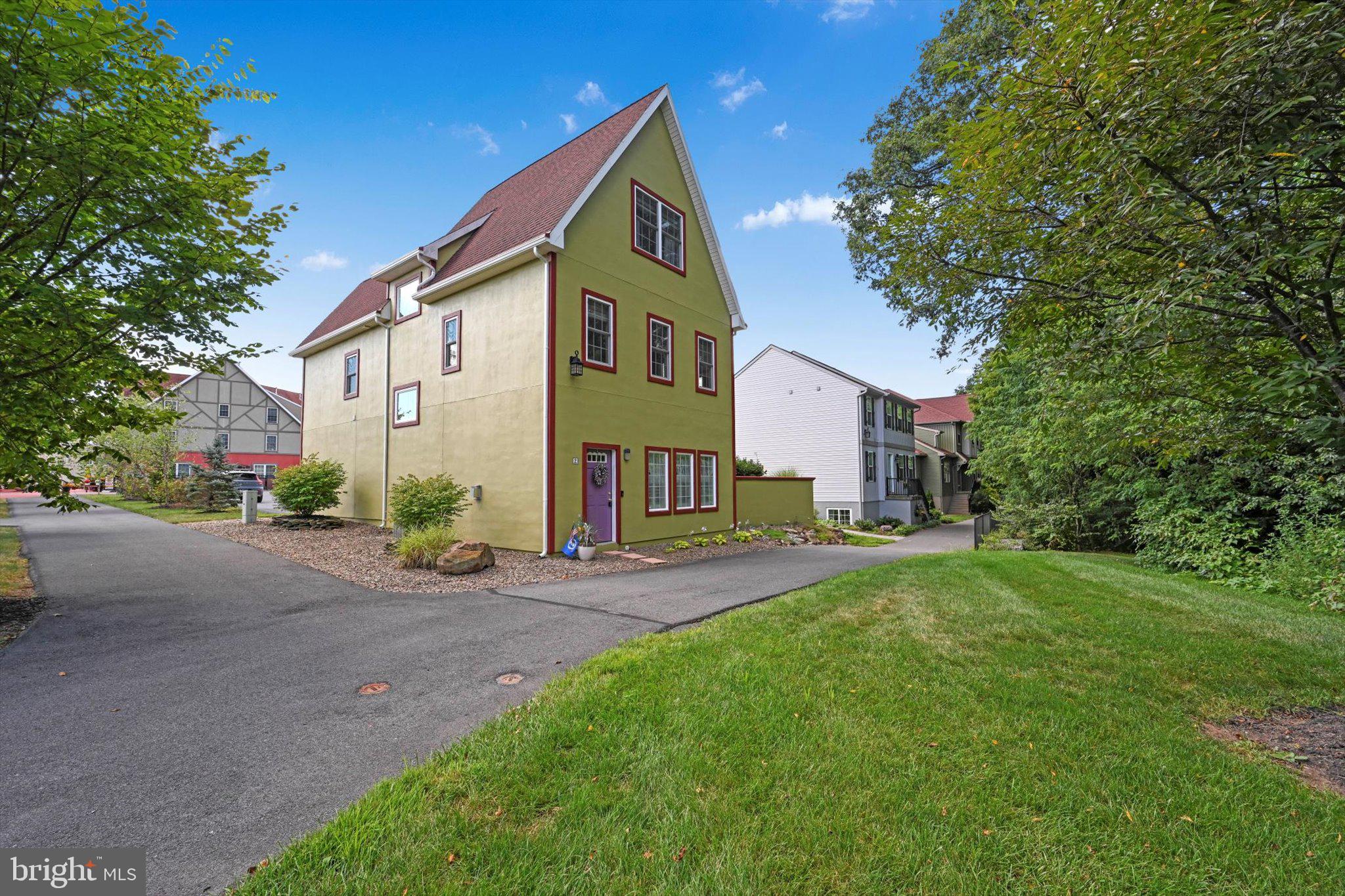 Now is the time to own a single home in Stoudtburg Village. Follow the pathway to this 3-story home that has a first floor family room with a gas fireplace and steps away from a private enclosed courtyard area where you can relax, grill and entertain. A nice little private space. Open living room/dining room area, kitchen with all appliances staying, 2 bedrooms, 2.5 baths, main level laundry and a one car garage. This home overlooks woodland and the community pond is just steps away. Enjoy everything this German style village has to offer. You will find lots of small shops here or you could also have your own shop on the first floor if this is something you would like to do. Enjoy dinner at the Village Haus or a glass of wine at the Lanterne Wine & gifts shop, and community events throughout the year. Set up your private showing today.