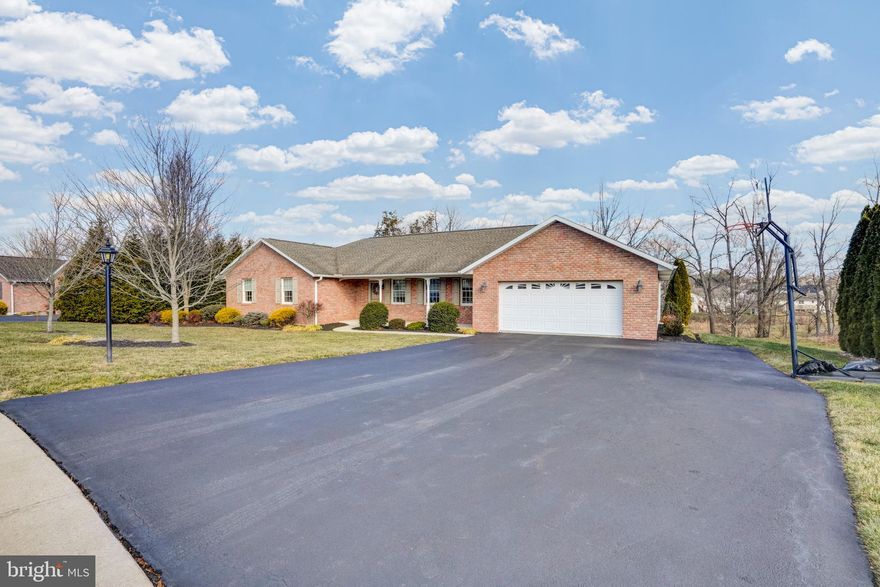 Paul Moyer built Ranch home in New Hanover Township. Brick front home with covered front porch and a 2 car garage. Home offers 3 ample Bedrooms with plenty of closet space. Master Bedroom has a full bath with shower and a spacious walk in closet. Beautiful Kitchen with plenty of cabinet and counter  space and a  large Island for food prep. The Kitchen is open to the Family room which includes a wall of windows that provide a lot natural light.  Family Room also has an outside exit. There is a Formal Dining room off the Kitchen for easy every day meal time serving or entertaining guests. The Living Room is off the main entrance and and includes a coat /storage closet and a good sized area for seating, TV, and relaxing. Laundry room has a door to the garage and gives you a place for shoes and coats when coming in from the outside. There is also a full walk out  basement with plenty of windows to let the sun shine in. Basement is is all ready for your finishing ideas or a perfect place pets or kids play area as it is.