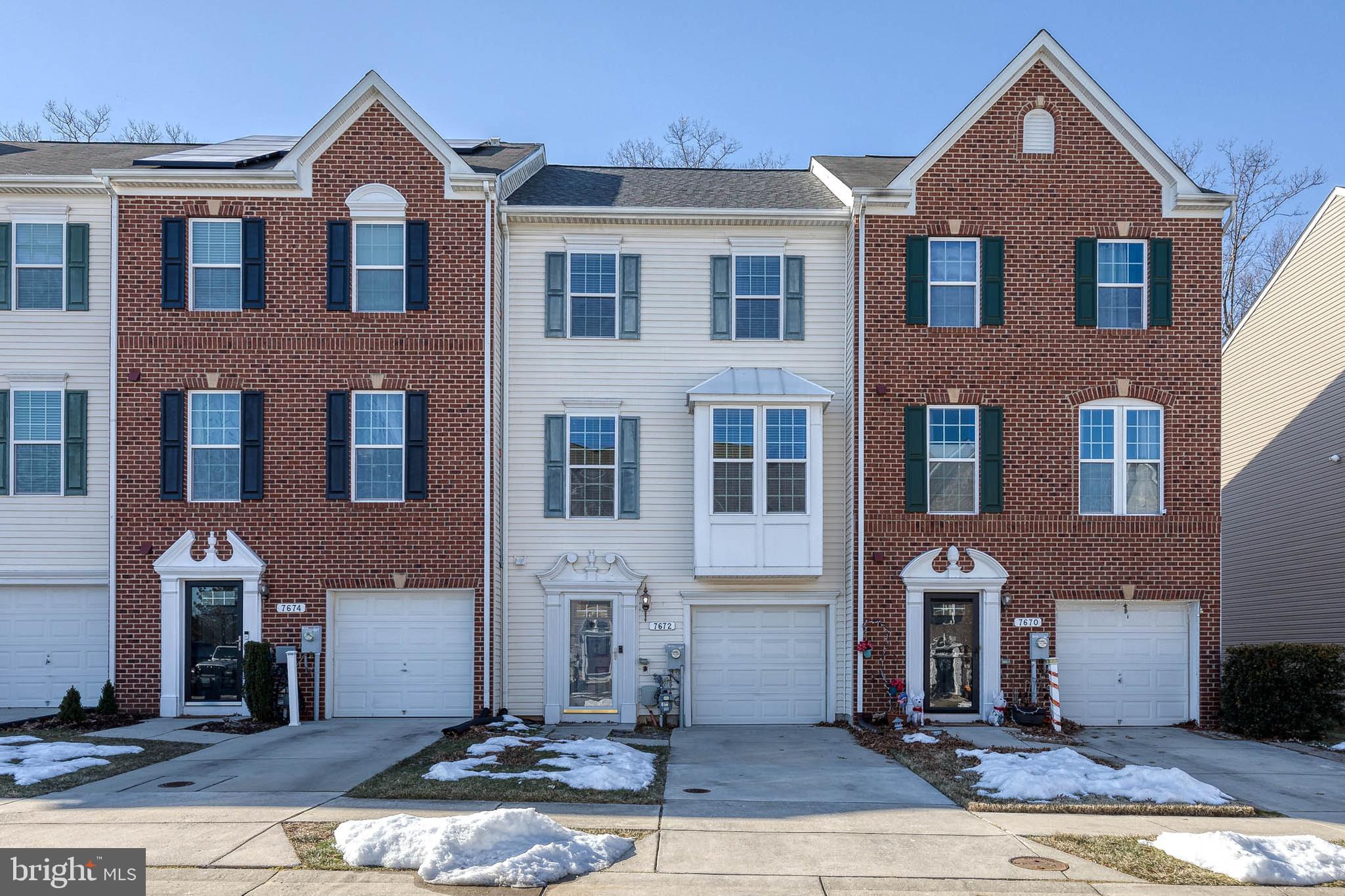 Professional Photos to be uploaded 1/28! Welcome home to 7672 Timbercross Lane in the Heritage Crossing neighborhood of Tanyard Springs! This bright and airy three bedroom, two and a half bathroom townhome is a perfect place to call home. It features new carpets and paint (2025), marbled granite countertops (2020), and custom storage cabinets in the bedroom-level laundry room. The beautiful wood floors on the second level flow seamlessly through the open concept upgraded kitchen and living room space. There is a deck off the casual eating space in the kitchen that backs to woods for peaceful relaxation after a hard day of work. The third floor bedroom level boasts a huge master with walk in closet and en suite private bathroom with a soaking tub and a stand up shower, in addition to the two other oversized rooms. You also have a second living space on the first floor that walks out to a patio space underneath the deck for extra R&R. Enjoy a one car garage as well as a private driveway, right next to visitor parking. This property is located right next to the clubhouse, as well as the community pool, tot lot and walking trails. Come enjoy everything the coveted Tanyard Springs Community has to offer and call this one Home!