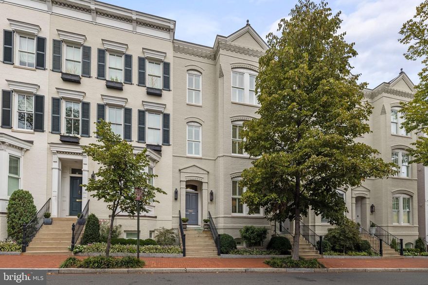 Exquisite, rare offering at Wormley Row with every imaginable upgrade including a private elevator, secure garage parking for 2 cars and beautiful decor by Ali Frye Interiors. Featuring 4 Bedrooms, 4.5  Bathrooms spanning over 4,800 SQFT of living space, this home is the ultimate in modern Georgetown living. Inside you’ll discover high ceilings, custom wide plank hardwood floors, the finest in designer millwork and top-of-the-line appliances.  Generously oversized windows  flood every room with an abundance of natural light, setting a new standard for luxury living. The beautiful chef’s kitchen features a large center island and custom cabinetry. With multiple spaces for gathering and three fireplaces, this home is perfect for entertaining. The most notable feature is an oversized Primary Suite which encompasses the entire second level of the home, ensuring privacy and comfort. The Primary Suite features a sizable Bathroom with glass enclosed shower, spa-like tub, custom dual vanities, and electric towel drying rack in addition to the Dressing Room with custom built-in shelving and large secondary walk-in closet outside of the Primary Bedroom. Storage is never an issue with more than ample closet space throughout the home. The Office/Library located on the top most level of the home is thoughtfully designed with skylights and electric shades, creating a tranquil space ideal for both work and relaxation. Practicality is a key consideration, with the convenience of an at-home Gym. This residence truly represents elegance, comfort and practicality, making it a rare gem in historic Georgetown.