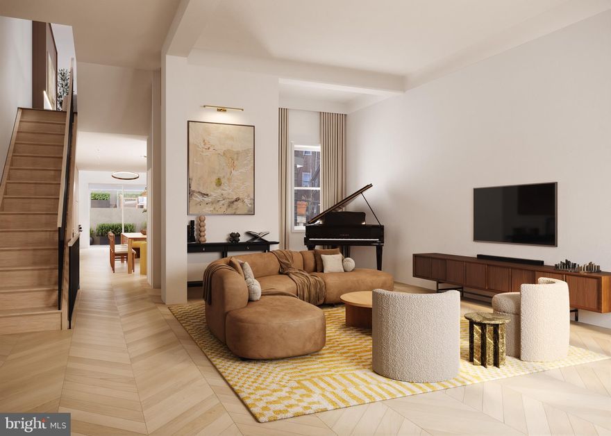 Rittenhouse Square is one of the five original open-space parks planned by William Penn in the late 17th century. Now it’s the center of Philadelphia’s most desirable neighborhood with many of the city’s most elegant restaurants and shops and renowned cultural institutions. Nestled among historic façades and mature trees 2024 Delancey is a rare opportunity to own a newly reimagined residence on what is widely regarded as Philadelphia’s most distinguished and beautiful block. This luxury total renovation blends timeless architecture with sophisticated modern living creating a seamless fusion of historic grandeur and contemporary refinement. This home is currently being offered pre-construction at the drywall stage. Discerning buyers have the exclusive opportunity to customize select finishes and bring their vision to life within one of the most sought-after addresses in the city. Spanning roughly 5,500 square feet of impeccably designed living space, this five-level home is served by a private elevator and offers multiple outdoor spaces, including a terrace above the 2-car garage which extends the interior living space for both a quiet retreat and elegant entertaining. Inside, every detail is curated to the highest standard: white oak chevron flooring, custom millwork that honor the home’s classic architecture while giving its own modern identity, a chef’s kitchen featuring luxury appliances, and bespoke cabinetry and a butler’s pantry adding additional sink, dishwasher, and wall oven. The lavish bathrooms will provide spa-like feels with full-slab marble, custom vanities & designer fixtures. Situated just steps from Rittenhouse Square Park and the city’s finest restaurants, boutiques, and cultural landmarks, 2024 Delancey truly offers a once-in-a-generation opportunity.