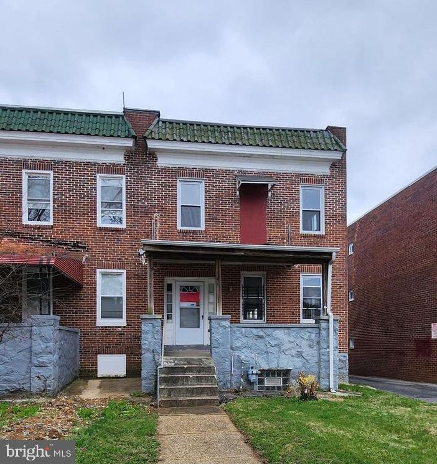 EOG Brick Townhome, currently set up as 2 Apartments (purchaser to verify zoning) with large Detached 2 Car Garage.   Purchaser to verify Real Estate Taxes, HOA, Zoning and Ground Rent - Seller will not redeem Ground Rent. Cash Offers Require 10% EMD or $1000 minimum, whichever is greater.  Purchaser can use whatever title company they prefer, but purchaser's title must coordinate with seller's title (CRES -Continental Real Estate Services). Bank Addendum come After offer acceptance.  The Seller Will Not Accept escalation clauses.  The seller is not responsible for utilities.  If buyer needs utilities on for inspections, then it will be solely at the buyer's expense.   Buyers winning the Highest & Best must understand that they participated in a Highest & Best, Multiple Offers Situation and that any requests to the Seller for Special Concessions, Repairs or Switch in Financing could result in the Seller terminating and retaining Buyer's EMD.   FOLLOW DIRECTIONS IN BRIGHT DOCUMENTS FOR ALL OFFERS.  SELLER WILL NOT REVIEW ANY OFFERS WITHOUT THE REQUIRED INFORMATION.  ***Property has been Condemned by Baltimore City***