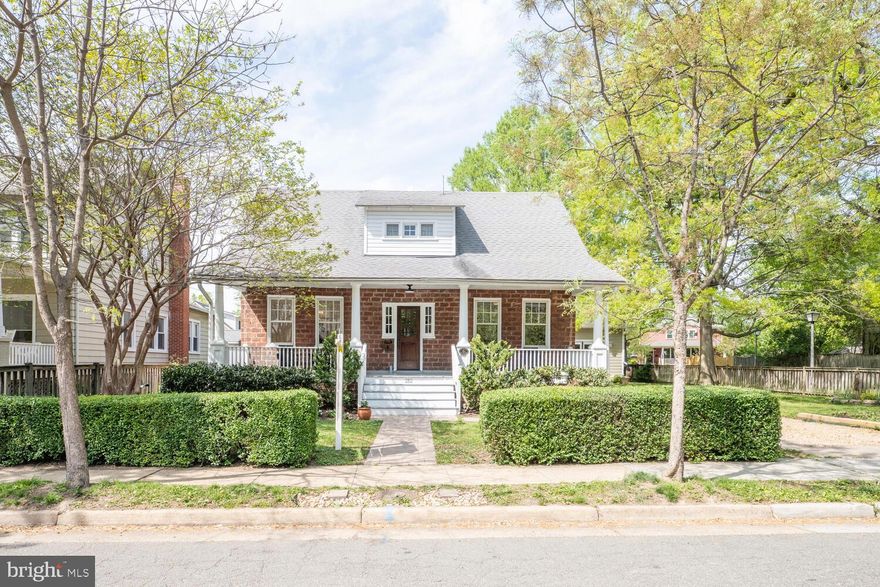 Fabulous, classic Del Ray bungalow! Welcome to 212 E Oxford Avenue - this charming home sits on a large lot (over 8600 sq. feet!) and features a  large two car garage/workshop with a full studio apartment above. The main house boasts 3 beds, 2.5 baths and an office. Park in the driveway and step on to the expansive front porch - a great place to sit and sip morning coffee and watch the world go by, this is a quintessential Del Ray front porch! The main floor features a living room, dining room, kitchen, a convenient half bath, a bedroom and an adjoining office with a full bath. The bedroom/office walks out to the private rear yard, and the kitchen has access to a sweet rear screened porch - great for dining al fresco! Upstairs are two large bedrooms with big closet areas and a shared full bathroom. With crisp black and white tile, a clawfoot tub/shower and sink flanked with sconces, custom trim and more, this bathroom is spacious and full of light. The basement us unfinished, but has nice ceiling height and could be a playroom, additional living area or more. The oversized garage has been used as a workshop - it is drywalled and conditioned and could easily be finished - use as a gym, office or extra hang-out area! Upstairs, the studio apartment's open floor plan holds a bedroom area, living room, kitchen and a full bath. Currently rented, the studio is great extra income or could be a guest suite or an office. The yard is a masterpiece - with mature landscaping and plantings, the garden attracts bees and butterflies with beautiful native plants and flowers. Meticulously maintained, this home has been lovingly cared for over the years. Amazing location just steps to the farmer's market and all the shops, restaurants and fun of The Avenue! Just minutes to Metro, Reagan National Airport, Old Town, National Landing and so much more, you will love living in Del Ray. Welcome Home!