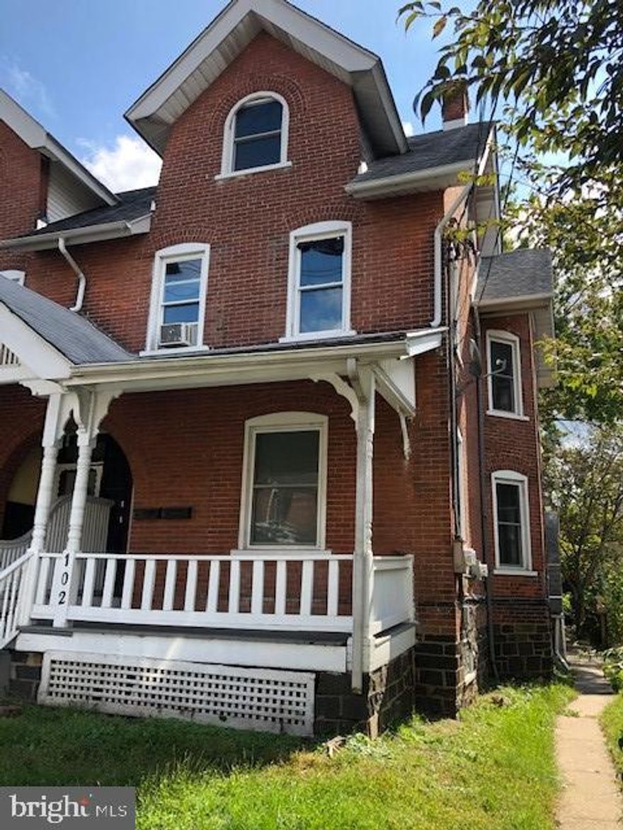Enjoy relaxing on your covered front porch.  This charming 2 bedroom 1.5 bath apartment is full of charm, with larger windows and even a fireplace.  The kitchen has been updated with plenty of cabinet space. The main floor has one bedroom, a full bathroom, and a mudroom.  The finished basement offers a second bedroom, a half bathroom, laundry and a storage area.  It is conveniently located in the center of Souderton.  NO PETS. 1st Month, Last Month, & Security Deposit Due with Certified checks at Lease Signing. Anyone over the age of 18 occupying the property must submit a rental application.