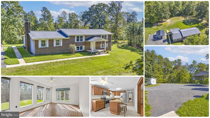 Nestled on 29.5 acres of serene, wooded privacy, this exceptional estate offers a rare blend of character, modern updates, and endless potential. Inside the 2,700+ sq ft home, you’re welcomed by distinctive features like a striking cedar beam and dual staircases that add warmth and architectural charm. The spacious kitchen is a standout, featuring granite countertops, stainless steel appliances, tile flooring, and abundant cabinetry—perfect for both everyday living and entertaining.

The home offers generously sized bedrooms, an updated guest bath, and a luxurious owner’s suite complete with a walk-in closet and a beautifully renovated en-suite with floor-to-ceiling tile and a walk-in shower. The main level provides multiple gathering spaces, including a formal dining room, a large family room, and a unique all-season room filled with natural light.

The finished basement expands your living space with a cozy wood stove, three additional bedrooms, and a fully updated bathroom—ideal for guests or flexible living needs. Outside, two open field areas offer endless opportunities for recreation, gardening, or even horses, while the detached workshop with its own 200-amp service is perfect for hobbies, storage, or projects.

With major updates including a newer roof, HVAC system, well pump, and hot water heater, this home offers peace of mind along with its natural beauty—all just minutes from shopping, dining, and Pax River.