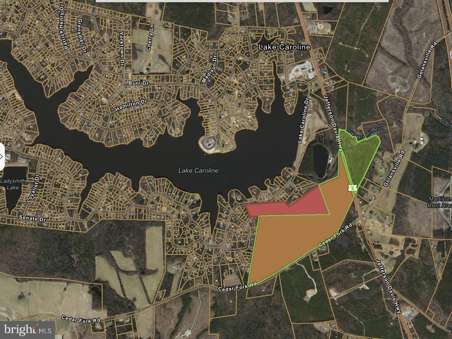 Exceptional opportunity for forward-thinking developers! This nearly 92-acre tract of undeveloped land is ideally located just 2 miles from the I-95/Lady Smith interchange and offers approximately 1,255 feet of commercial frontage along busy US-1. Set in a natural, wooded landscape abutting Lake Caroline and neighboring residential communities, the property presents a rare canvas in a high-demand growth corridor.
With easy access to Washington, D.C. via I-95 and only minutes from Lady Smith Road, the location is primed for a luxury active 55+ community or mixed-use development. The area has seen a surge in residential and commercial expansion, and this parcel sits just outside the bustle—offering outstanding visibility, accessibility, and long-term potential.
Whether you're envisioning a thoughtfully designed 55+ residential enclave or a larger scale commercial project that captures the area's upward trajectory, this site is the perfect investment for those ready to shape the next phase of Caroline County’s growth.