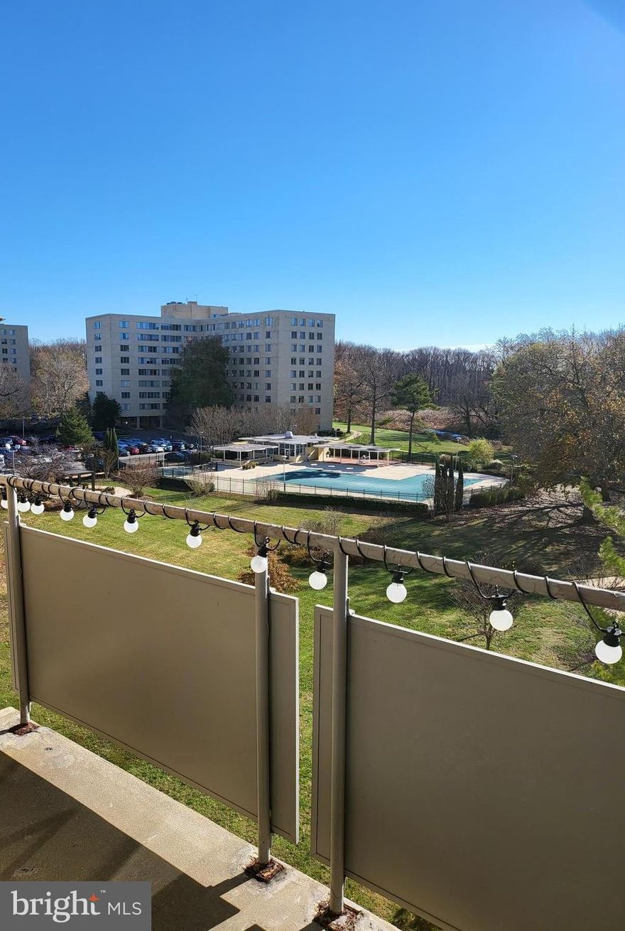 River Towers balcony at its finest.  This Condo has one of the best locations in all of River Towers on the 5th floor with views of the back gardens, paths, pools and all the green space in this serene condo.  Imagine sitting in your chair on the balcony and enjoying many of the Virginia seasons. This one-bedroom condo has so much light and is very spacious with lots of closet space.  Don't worry about paying all those utility company bills because all the utilities are covered in the condo fees.  You don’t run out of hot water!  Amenities include a large outdoor pool, tennis courts, picnic and barbeque area, and garden plots. River Towers is pet friendly.  Each building has a laundry room, exercise room and a rooftop deck with breathtaking views, especially of the July 4th area celebrations.  River Towers is located on 26 beautifully landscaped acres and features a walking trail through the property that adjoins the Dyke Marsh Wildlife Preserve.  It is in a great location for all your outdoor activities from biking, kayaking, running and so much more that you can do on the beautiful historic George Washington Parkway path.  The path goes North into Old Town or South down to George Washington’s Home in Mount Vernon.  A short distance just down the street is the vibrant Belleview shopping center with everything you need — Safeway, CVS, Starbucks, Dunkin Donuts with Baskin Robins, Dental Office, Optometrist, Virginia Florist and many locally owned restaurants and businesses are in the center and surrounding area.  The Fairfax connector bus stops in front of the complex with quick access to Huntington Metro. Also, nearby is the Mount Vernon Rec Center a Fairfax County recreation center with pool, gym, ice rink, and next door to that is the Martha Washington Library.  Commuting is easy from this location within minutes to 95.  Pentagon, JBAB, Fort Belvoir, McNair, Defense Health, Andrews area all within short distances and some are even bikeable ask the listing agent how.  Come imagine yourself sitting on the balcony.