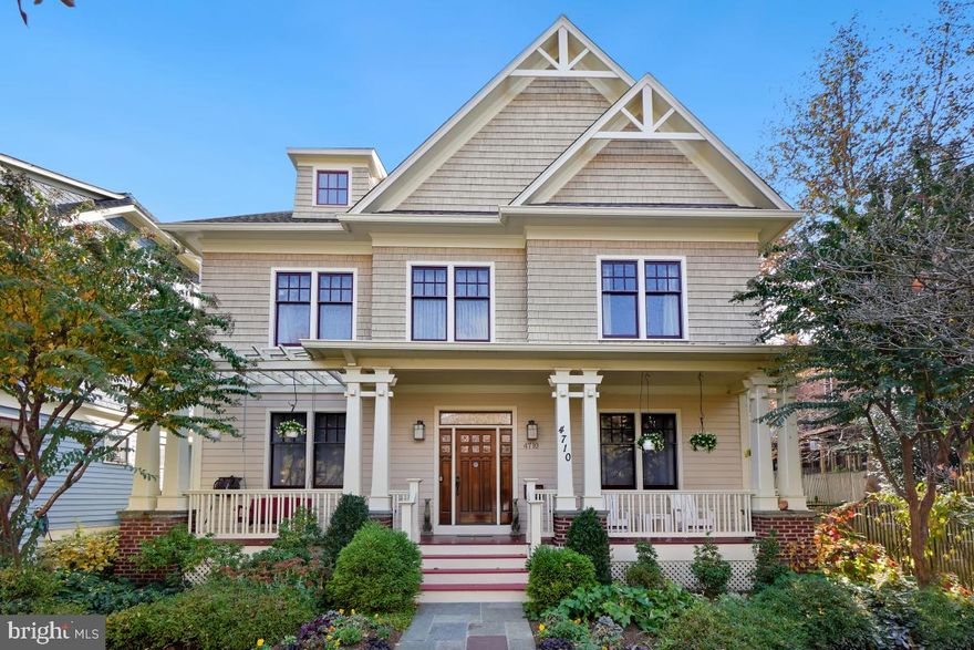 Welcome to 4710 Glenbrook Parkway. This remarkable home features four levels of extraordinary space in the sought after Glenbrook Village neighbor of East Bethesda. Designed and Built by Award winning architect Studio Z and built by Pat Keating, this exquisitely designed home includes six bedrooms, four and a half baths and a detached garage. Step inside and be impressed with all the attention to detail. The main level includes a Living room, Dining room, open kitchen and family room. From the family room you can access the flagstone patio with a tranquil water fountain and superb landscaping. The second level includes an owner's suite with two walk in closets and a spa inspired bath. There are 3 additional bedrooms on this level and a hall bath. The attic level has an additional bedroom with a full bath or lounge area. The lower level features an oversized rec room, a bedroom with full bath, storage and a bonus room. Ideally located near downtown Bethesda, Harris Teeter, Trader Joes, Metro, NIH and Capital Crescent Trail, Welcome Home!