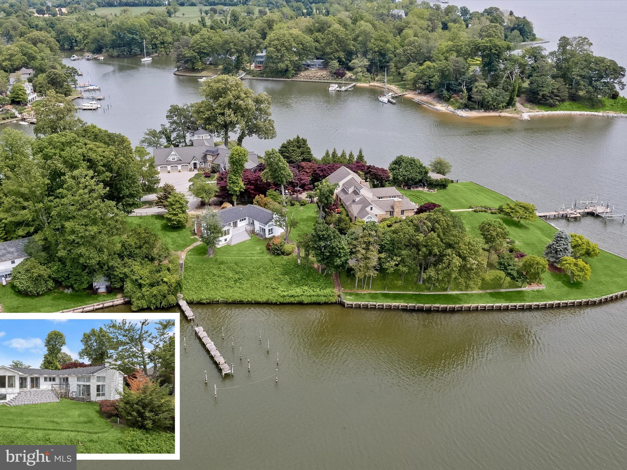 Nestled at the end of a quiet cul-de-sac and set on over half an acre, this rare waterfront opportunity on Mill Creek offers stunning panoramic views, tranquil privacy, and a lifestyle centered around the water. With a deep-water pier, a dock with a single slip, and a mean low water depth of 8 feet, the property can comfortably accommodate 80 foot vessels making it a dream for serious boaters and waterfront enthusiasts alike. The home is filled with potential, waiting for your vision to make the most of its prime setting. Hardwood floors flow throughout the main level, which includes a spacious living room with a fireplace and a large dining room just off the kitchen. The kitchen enjoys its own water view and is enhanced by sliding glass doors that open to the expansive deck, perfect for morning coffee or entertaining against a backdrop of sunrise skies over the creek. One of the standout features is the sunroom, with floor-to-ceiling windows that flood the space with natural light and offer uninterrupted water views year-round. At the far end of the home, the primary suite addition is a retreat of its own, complete with an en-suite bath, walk-in closet, and a few steps down to a dramatic sitting room with a two-story ceiling and a second fireplace. Sliding glass doors in both the bedroom and sitting room provide easy access to the deck and backyard, creating a seamless indoor-outdoor connection.
The lower level includes three additional bedrooms and a full bath, along with a laundry room and utility space. Mature landscaping surrounds the home, and a backyard shed provides extra storage.
Located in a sought-after waterfront community, this home offers convenient access to shopping, dining, marinas, and recreation. Mill Creek flows into the Chesapeake Bay, offering easy access to the Severn River and Downtown Annapolis, delivering the quintessential Annapolis boating lifestyle. This is an estate sale with key documents already in hand and ready for review. Whether you’re an investor, renovator, or hoping to create your dream waterfront retreat, this is a rare chance to secure a prime piece of Mill Creek shoreline.