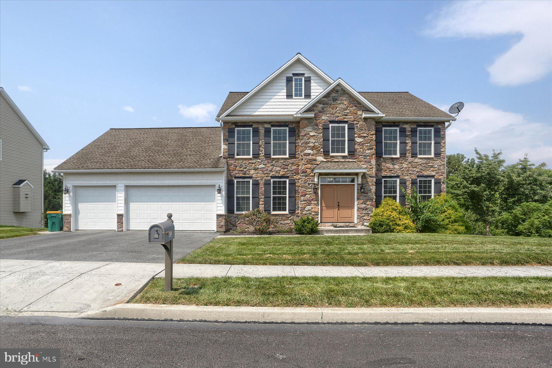 SPACIOUS home with an awesome 3300 sqft on the main level, plus 1243 finished lower level sqft giving a total of 4543 sqft of living space! This is a Tiday built home with all his upgrades and quality that stands the test of time, including first and second floor master suites. From the front entrance you are welcomed into an office space with French doors and crown molding, formal Dining room with chair rail, shadow boxing, crown molding and trey ceiling. Large Family room has a lovely gas fireplace, floor to ceiling built-in bookcases and it opens to eating area and the Gourmet Kitchen. Kitchen has many cupboards, center island pantry, SS appliances, and granite counters. Kitchen also includes a "scullery kitchen," or scullery, which is a secondary kitchen space, typically located behind the main kitchen, designed for food preparation and cleanup. It's a practical addition for modern homes, offering a dedicated area for tasks like washing dishes, storing appliances, and organizing pantry items, keeping the main kitchen area tidy, especially when entertaining. Finishing the first floor is a bedroom suite with full bath. Second level has Master Suite with Luxury bath and walk-in closet, vaulted trey ceiling, and ceiling fan. Then, 3 generous sized bedrooms. One includes a full bath, then an additional bath for the other 2 bedrooms. The upper-level finishes with a large laundry room. Walk out lower level has 1243 sqft of finished area with windows, walk-out patio doors, full bath, and hobby room. Other great features are Hunter Douglas motorized blinds, covered front door, 3 full size garage bays, covered rear deck, attractive curb appeal with stone, vinyl shingle look, shutters and transomed front door. A very grand home in a desirable neighborhood.