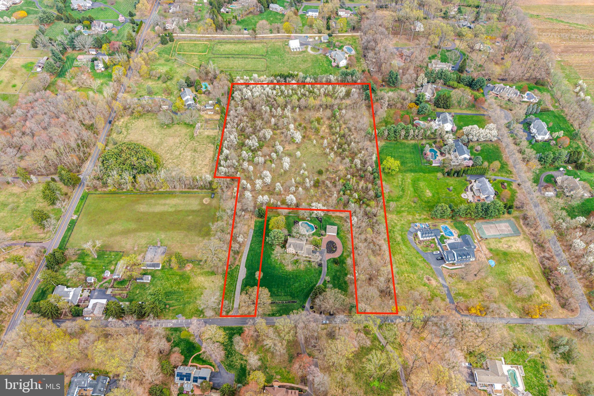 Fell Rd in Buckingham is one of the most sought after streets to live on in the Award Winning Central Bucks School District. Build your dream home on this bucolic 8 acre flag lot. This is a very unique opportunity to build that special home that you have always wanted in this amazing location filled with beautiful flowering trees and tons of privacy. The lot has been partially cleared for building. The owner has put down stone where the entrance to the property would be. The site work has been approved for a 4,200 - 4,400 sq ft home with the storm water drainage, grading and septic approvals in place. Perk testing was done and all was good. A permit for Bucks County Water and Sewer Department is paid for and has 2 remaining years left on the permit. (If you want a larger home, you will likely have to get updated approvals) All you need is your architect to draw up your plans and pick your builder. Seller is happy to assist with any approvals and info needed so that you do not need to start the process over. Seller would also be happy to connect you with his custom builder if interested.
This lot had been approved for two building lots, but the previous owner never recorded the info. If you would want to pursue that with the township, you can attempt to do that but there will not be a contingency regarding this subdivision accepted.
