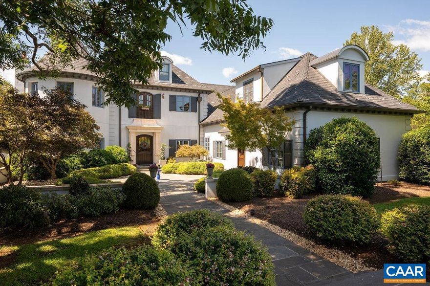 A country French estate custom built in 2003 and sited on 24 acres in the heart of Ivy less than a mile from Duner?s restaurant. A combination of timeless charm and modern luxury with soaring ceilings, a generous primary suite, home office, wine cellar, guest quarters, and three levels of well-appointed living space. The main floor features a marble-tiled foyer which leads into beautiful dining and living rooms. An open kitchen and family room seamlessly flow with direct access to a screened porch with fireplace and onto a balcony overlooking the large private pond, rolling countryside, and landscaped surrounds. The second level provides an unmatched, interconnected owners suite, along with two bedrooms with ensuite bathrooms, plus a bonus room. A terrace level with a myriad of amenities: wine room, family room, bar/game room, kitchen, bathrooms, bedroom, and a hidden room. Two unique and well-conditioned outbuildings offer endless opportunities (art or yoga studio, office, party barn, full gym, kid paradise) with the original barn renovated and ripe for a return to horses. Incredible location in western Albemarle, only six miles from the University of Virginia.,Cherry Cabinets,Granite Counter,Fireplace in Family Room,Fireplace in Living Room,Fireplace in Rec Room