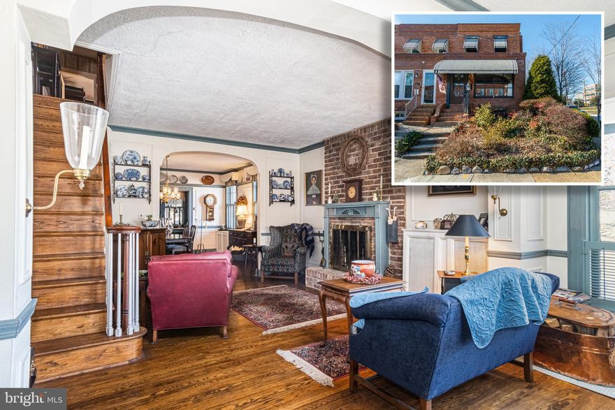 TRULY UNIQUE END OF GROUP ROWHOME WITH OVER 2,000 SQ FT OF LIVING SPACE!  Character and charm radiates throughout this home and features wood floors throughout the upper levels, main level with a spacious living room with a wood burning fireplace, separate dining room, and a country kitchen with a breakfast nook.  The upper level offers 3 generously sized bedrooms and 1 full bath with a whirlpool tub.  The finished basement is perfect for entertaining and features a large family room with a bar, full bath, and a laundry room.  The rear yard is ideal for gatherings and has a large covered patio and yard with a Koi pond.  Now is the time to buy while interest rates are low and tons of development in the area including the new Yard 56 & located steps from Bayview Hospital!  Sold As-Is!