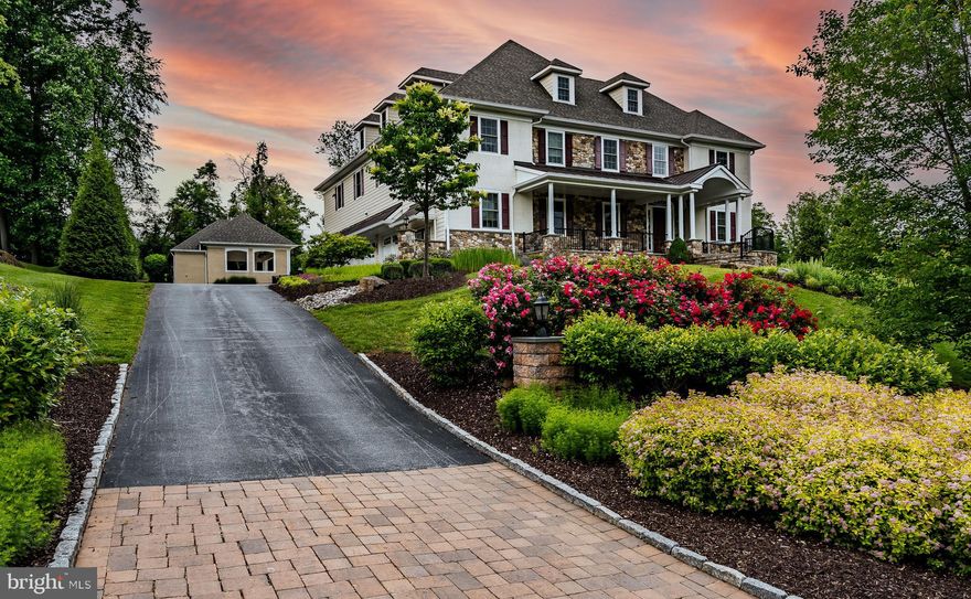 Custom Built & Designed for Cole & Heidi Hamels. Custom built 3 story home 6 bedrooms 7 full bathrooms 3 half bathrooms, 4 car attached garage, in ground Ted’s pool with hot tub and pool house. Pool house includes vaulted ceiling, recessed lights, ceiling fans, lots of cabinets, double sink, full bathroom, dressing area, gas fireplace, stereo system, and mounted flat screen TV all in the fenced in rear yard. Full finished walk-out basement with bar/kitchen with two tier granite counters, refrigerator, microwave, dishwasher, sink, tiled backsplash and Samsung flat screen TV with outside entrance to side yard. Two story entry foyer 18 x 18 with hardwood floors custom curved staircase with wrought iron railings, crown & chair rail moldings wainscoting and recessed lights. Gourmet kitchen 20 x 19 with century cabinets level 5 granite counters, tiled backsplash-huge 10 x 6 granite island with breakfast bar, stainless steel appliances, Wolf gas fired 6 burner oven, 2nd built-in wall oven and microwave, two dishwashers, two built-in SubZero refrigerators, double door entry to wrap around pantry closet with tons of built-ins. Open to spacious Great room 35 x 20 beamed ceiling, crown moldings, huge built-in shelves/cabinets with Samsung flat screen speakers in ceilings, recessed lights, hardwood floors, ceiling fan/light, custom blinds/drapes. Custom curved staircase with wrought iron railings to second floor double wide landing with hardwood floors, recessed lights overlooking the main foyer area. Fifth suite off hallway 18 x 15 with crown moldings-ceiling fan/light, Samsung flat screen TV with full bathroom.  Fourth bedroom 18 x 13 with ceiling fan/light, built-in desk with a full bathroom. Third bedroom 17 x 14 Princess suite with built-in benches, wall of built-in cabinets and shelves, chair rail moldings, ceiling fan/light with full bathroom. Entrance to Primary Suite sitting area 20 x 8 with 2-sided gas fireplace, built-in shelves, recessed lights, built-in shelves with counter area with microwave and beverage center. Primary Bedroom 20 x 15 with tray ceilings, ceiling fan/light, fireplace & Samsung flat screen TV. Double doors lead to Primary Bathroom with 2 custom granite vanities, vaulted ceiling, custom tiled floors, jacuzzi tub with tile surround, private toilet room, oversized shower area with tiled floors and walls with built-in seat. Third floor family room 26 x 25 lots of options for this area. Half walls open to additional area 17 x 18 hobby/arts & crafts. Double door leads to unfinished storage area 22 x 12. Lower level of home leads to two workout rooms with rubber floors, 19 x 16 and 17 x 9 both have recessed lights, Samsung flat screen Tv’s and speakers in the ceiling.  In law/guest suite/ au pair suite 15 x 13 with crown moldings, ceiling fan/light, Samsung flat screen TV, walk-in closet, built-in shelves/drawers with a full bathroom. Wine room 22 x 8 temperate controlled, custom curved solid wood door with glass and wrought iron gates. 2 wine refrigerators, custom tiled floors, track lights, wine shelves on all walls, numerous built-in drawers, wine capacity for 600+ bottles. Additional features include two Geothermal HVAC Systems, HVAC zones 5, Christmas Lighting package, Speaker in ceiling first floor, basement and Primary suite. Security system with basement area motion detection in foyer & family room, keypads by garage door & Primary bedroom. Camera at front door, side of home by garage, rear of the home in addition to the interior cameras. Whole house generator and many more features too numerous to mention.