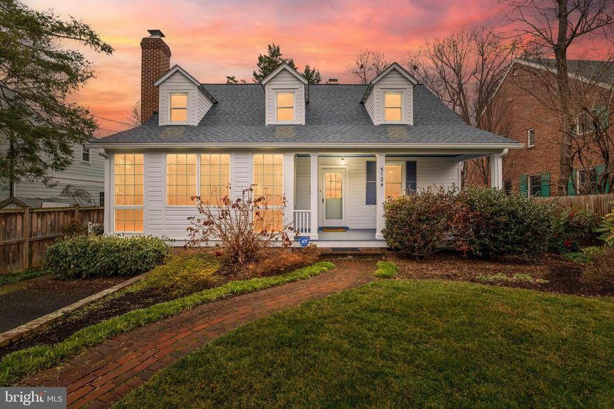 OPEN HOUSE 3/3 SUNDAY 12-2 PM. . . .This special home is an ABSOLUTE
MUST-SEE for those seeking charm, comfort, and convenience!!  Nestled in the Glen Cove
neighborhood of Bethesda, known for its close-knit residents, active community, and
ideal location, this picture-perfect, well cared-for home is a true find. The four-bedroom,
three-bath home is just a short walk to Westbrook and Westland schools, Friendship
Heights, Spring Valley, Tenleytown, local parks and playgrounds, Little Falls Swim &
Tennis Club, and the Capital Crescent Trail. Come experience the charm of a Cape Cod-
style home updated for today’s family living with an expanded footprint and open floor
plan that flows seamlessly through spacious rooms. An abundance of expansive
windows ensures that every inside space is bathed in natural light, while a covered
front porch and generous multi-level deck invite anyone seeking outdoor enjoyment.
Entering this light-filled home through the enclosed front yard, you will find classic
elements like hardwood floors on the main level, high ceilings, a large living
room with wood-burning fireplace, and extended eat-in kitchen with white cabinets.
Grilling and entertaining is made easy from the kitchen by both an adjacent separate
dining room and a two-tier deck that facilitates perfect flow between indoors and out.
The bright kitchen also boasts a 180-degree view of mature trees and plants and lush
gardens designed to provide color and visual interest in all four seasons. The main level
is completed by a full bathroom and two additional rooms offering great versatility: use
them as a main-level bedroom, home office, TV room, or playroom.  On the second
floor, owners can escape to the tranquility of an oversized primary bedroom with
vaulted ceiling, a panoramic tree-top view, sitting area, ensuite full bath with skylight,
and double closet. The second floor also is home to two additional spacious bedrooms with
walk-in closets and a third full bathroom with extra cabinets. The 700  square foot unfinished lower
level currently provides the perfect space for crafts and other indoor projects and
fantastic extra storage and also features the laundry area. From the front of the house,
brick walkways and a flagstone path travel through the fully fenced, landscaped surroundings to the two-level rear deck.  Tucked into the corner of this especially private and quiet backyard is a
shed for storing outdoor equipment, tools, and toys. As part of Brookdale Citizen’s
Association, 5124 Newport enjoys summer block parties, holiday parades, musical
entertainment, and in-home presentations on stimulating topics. Come fall in love with
this home that perfectly balances a peaceful setting with easy access to two nearby
Metro stations, shops, restaurants, major commuting routes, and the Beltway!