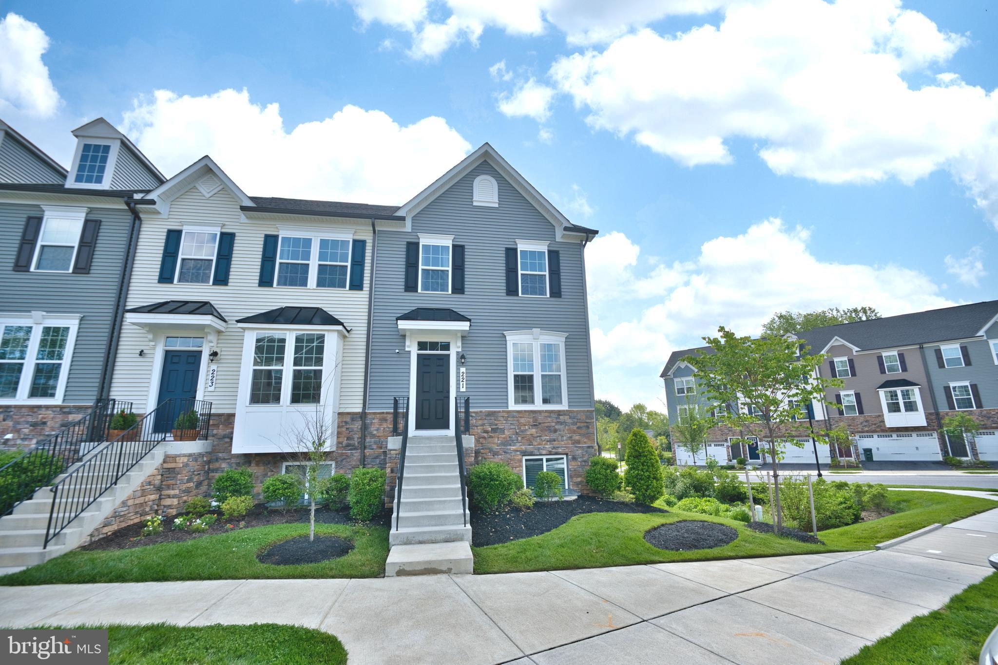 Welcome to 221 Edwin Rd, a stunning Strauss model end unit townhome by Ryan Homes, nestled in the sought-after Taskers Chance community of Frederick. Built in 2022, this spacious 1,956 sq ft plus 420 sqft finished basement residence boasts 3 bedrooms and 3.5 baths, offering modern living across three meticulously designed levels.
The main level features an expansive open-concept layout, highlighted by a gourmet kitchen with a large island, seamlessly flowing into the bright living and dining areas—perfect for entertaining. A sunlit morning room adds charm and additional space for gatherings.
Upstairs, the owner's suite serves as a private retreat with a tray ceiling, an oversized walk-in closet, and a luxurious bath complete with a soaking tub and separate shower. Two additional bedrooms, a full bath, and a convenient second-floor laundry complete this level.
The fully finished lower level offers a versatile recreation room and an additional full bath, ideal for a home office, gym, or guest suite. Additional features include a 2-car rear-entry garage, tankless water heater, and energy-efficient systems.
Situated just minutes from downtown Frederick, major commuter routes, and local amenities, this home combines comfort, style, and convenience.