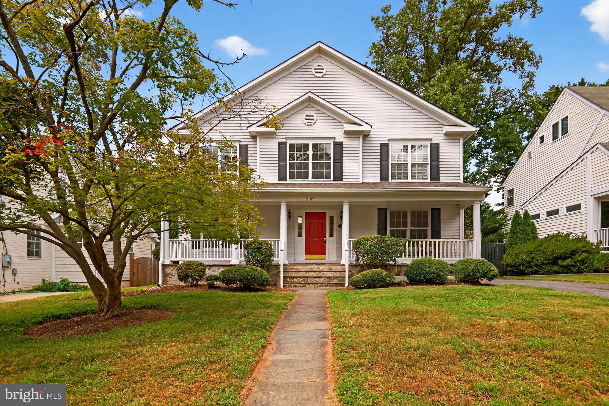 Welcome to this stylish property with an open floor plan and European flair! Expanded in 2005 and renovated in 2013 & 2025 with a total of 4000 SQ/FT, this charming residence offers a harmonious blend of modern design and comfortable living. Step inside and be greeted by an inviting atmosphere with delightful open spaces flooded with daylight, perfect for casual living and entertaining! The main level features hardwood floors, high ceilings with recessed lights, living room w/ fireplace and a built-in bookcase, formal dining room, lovely family room w/ fireplace and glass doors that open to a very attractive patio and deck. A breakfast room with a fully renovated kitchen that features brand new white cabinets, quartz counter tops and stainless steel appliances. The main level also offers an office/ study with built in shelves (can be used as an additional bedroom if needed), a powder room and a spacious walk in closet. The upper level features brand new hardwood floors, 4 generously sized bedrooms, 3 full bathrooms and a laundry room. The primary suite is very impressive with tray ceilings and a fireplace, two walk in closets and a luxurious bathroom with a whirlpool tub, two vanities and separate shower. The lower level features new floors, a den, and a 5th bedroom with full bath perfect for guest or au pair. Extend your living space outdoors to the delightful patio and upper deck with exterior lighting , ideal for fresco dining, a morning coffee, or simply unwinding amidst the tranquility of your surroundings. The convenience of a 2-car garage provides secure parking and additional storage. This special property is nestled in a prime Bethesda location with quick access to Old Georgetown Rd with public transport, I-495, Metro, NIH, YMCA, French & German schools. Come on Over!