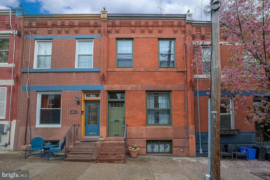 Exceptional, pristine & renovated 3 bedroom/2 bath home located on a fantastic block in the wonderful Art Museum Area neighborhood! Step in the spacious and open, sun-filled living room with  the original crown moldings, charming hardwood floors, high ceilings, decorative mantel, built-in bookshelves and a large picture window. The formal dining room with its 2 side windows is a lovely spot for friends and family to gather. Heading to the renovated eat-in kitchen with its impressive white cabinetry, a sleek subway tile backsplash & quartz counter tops opens to the delightful brick paved patio with nice plantings & a new fence .  The second floor offers 2 very spacious bedrooms, one with a  dramatic bay window, as well as a good-sized third bedroom. Both bathrooms have been renovated! There is a skylight that illuminates this floor.  Finished basement with a  large storage room. Central air.  Very convenient to public transportation, Kelly Drive, Boat House Row and to all of the wonderful attractions of the Art Museum Area.