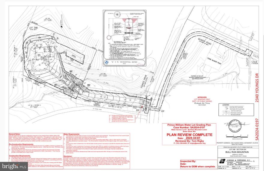 Great lot at the bottom of bull run mountain, flat lot ,home location site survey and septic perk test all included in this price ! Vdot maintained road,  great views and easy commute to 66 and route 50 . Close to all of the best shopping and restaurants, a highly desirable area. Get away from the hustle and bustle and build your dream home, in this wonderful neighborhood. Haymarket is the best kept secret in nova! Come tour now. Stay to the left of the stream and walk straight out flat area is marked with white ribbon for house location Babbling brook private stream on site come enjoy nature. Build your dream home lot approved for 2,240SF on two floors (40’x28’ pad) plus walkout basement, for a total of about 3,300 SF. 
Fully approved lot grading plans ready to build