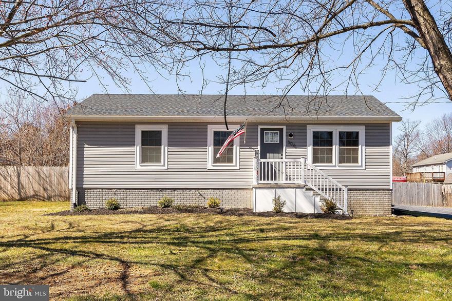 **** OPEN HOUSE SATURDAY 3/2/24 FROM 11AM-1PM *** Fantastic opportunity to own a MOVE IN READY adorable rancher WITH NO HOA! Perfectly located just 1/4 mile from the VA line, this large 2/3 acre lot is level and FULLY FENCED in rear offering ample space for entertaining and play as well as your accessories. Recently improved with luxury vinyl flooring throughout, updated kitchen with butcher block counters and stainless steel appliances. Primary bedroom conveniently adjoins hall bath which contains tiled floors and tiled tub surround. 2 of the 3 bedrooms have WALK IN CLOSETS offering loads of storage space. Unfinished, walk out basement boasts room to expand or tons of storage space. Well cared for and ready for its new owners, this home is a perfect starter or for those wishing to downsize to one level living.  Xfinity high speed internet and cable ready! Shed and washer/dryer convey.