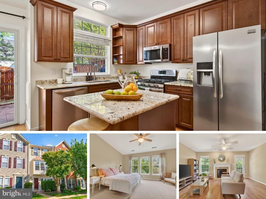 An entire floor, just for you. The primary suite spans the full third level, complete with vaulted ceilings, a walk in closet, and a luxurious ensuite bath with new lighting. The renovated gourmet kitchen impresses with granite countertops, upgraded cabinetry, and a breakfast bar island. The spacious dining area has sliding door access to the private, fenced backyard with patio. Relax in the formal living room or gather in the second-level family room with cozy gas fireplace. There's potential to add a deck on this floor. The spacious second bedroom features a box bay window and abundant afternoon light. The full bath on this level has been beautifully updated with new fixtures, mirror and lighting. Full-size washer and dryer on the main level. Two assigned parking spaces (#34) right in front. The sought after Braemar neighborhood offers incredible value with HOA fees covering high speed internet (Verizon) and cable TV, 2 pools, pickleball courts, playgrounds, trails and more. Minutes from top-rated schools, shopping at Braemar Village Center and Bristow Center, and major commuter routes/VRE. Approximately 30 minutes to Dulles International Airport.