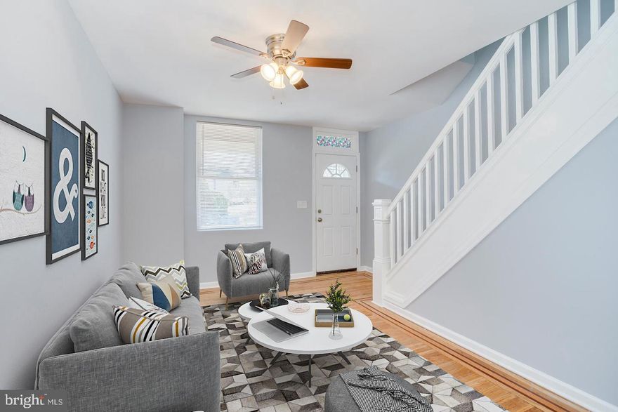 Don't miss your chance to rent this charming 3 bedroom, end of group townhouse! Updated kitchen with stainless steel appliances, and updated full bathroom. Hard wood floors throughout,  ample storage space in basement and plenty of on street parking. Plus, just minutes from great food and shopping at The Village of Crosskeys! Available for immediate occupancy.