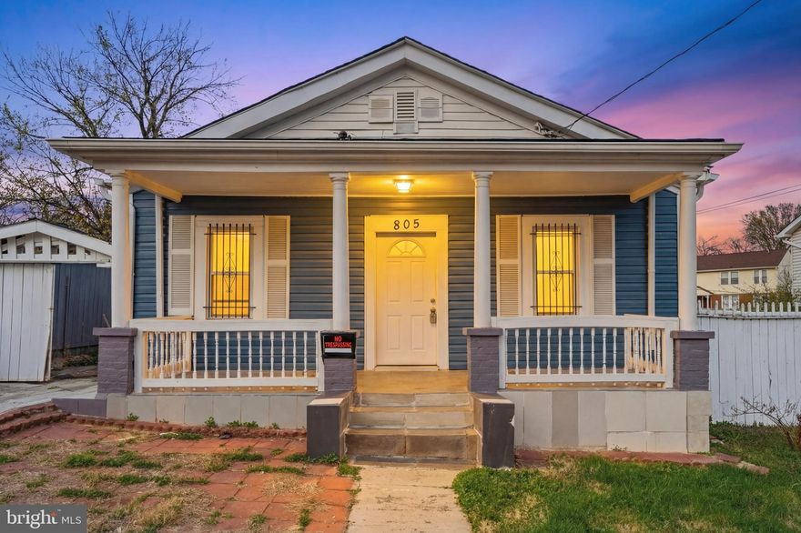 NEW ROOF! Welcome to 805 Eastern Ave, an updated home that stands out in the heart of Capitol Heights. This property has a very large lot and features 4 spacious bedrooms and 2 full bathrooms, providing ample room for a growing family. There is a front porch perfect for enjoying your morning coffee. The caring homeowner has freshly painted this home and made it move-in ready.  This is a back deck as well as an expansive shed and a large lot. Located on a highly desirable large lot, this property has a lovely cleared land, offering abundant space for outdoor activities, gardening, and endless possibilities. Just minutes from downtown DC, this home offers the perfect blend of city convenience and suburban tranquility. New roof with 50 year lifetime warranty. Commuting is effortless with a 15-minute bike ride to Capitol Heights Metro, a quick 10-minute drive to the 495 Beltway, and only 10 minutes to FedEx Field. Don't miss your chance to own this beautifully updated, move-in-ready home. Schedule your showing today and discover everything this exceptional property has to offer! Mortgage savings may be available for buyers of this listing.