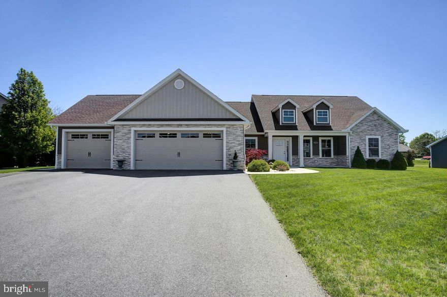 Beautiful Move-In Ready! - this single level, open floor plan home, offers 3 bedrooms, 2 full baths and a half bath. This home features beautiful LVP flooring and a cathedral ceiling in the large living area. The kitchen boasts gorgeous quartz counter tops, a large island, and an adjoining dining area. Off the dining room there is a covered patio looking out to the fenced in back yard. The Beautiful Primary bedroom has a tray ceiling and is joined with a huge master bath with shower and a separate soaking tub. The primary bedroom also has 2 walk-in closets. Other features include an over-sized Three car garage with separate storage room, a covered front porch, and a shed for your garden tools.
This home is in Greene Township and is close to I-81, restaurants, shopping, medical facilities, and schools. There is No HOA, No Township Taxes. Call today to schedule your personal tour!