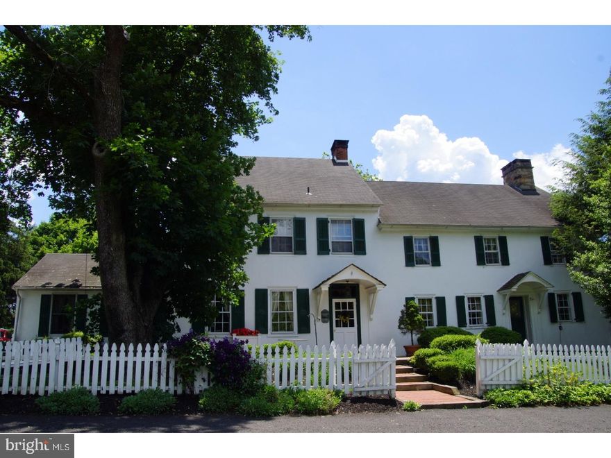 This absolutely nostalgic historic inn located in Chalfont, Bucks County includes nearly 8,500 sq ft of combined banquet facility, restaurant and rental apartments on 3 acres within a picturesque Bucks County country setting. The farmhouse was built in 1720 by Simon Mathews, who immigrated to Pennsylvania with his relative Simon Butler and together are considered the founders of Chalfont, PA. In 1986 a grand ballroom was built onto the historic farmhouse and has hosted events for 30+ years. Intimate rooms with country charm including fireplaces, hardwood flooring, exposed wood beams, broad wood trim and wainscoting, and seating for approx. 50 people with a full bar and restaurant kitchen. Beyond the original farmhouse is the added ballroom which has vaulted ceiling with skylights and wood tresses, timeless chandeliers, large dance floor and bar with an abundance of natural light accommodating up to 250 guests. Outdoor deck and patio can host additional guests. Award winning grounds with mature landscaping, koi pond, gazebo and fully fenced area. Large kitchen with two walk-in's, one freezer, and one refrigerator, prep areas with three- compartment sinks and dry storage area. Upstairs from the main home are two apartments possible live-in, rental income or bed & breakfast potential. Wonderful  opportunity to own a well established, award winning event locale to enjoy for generations.