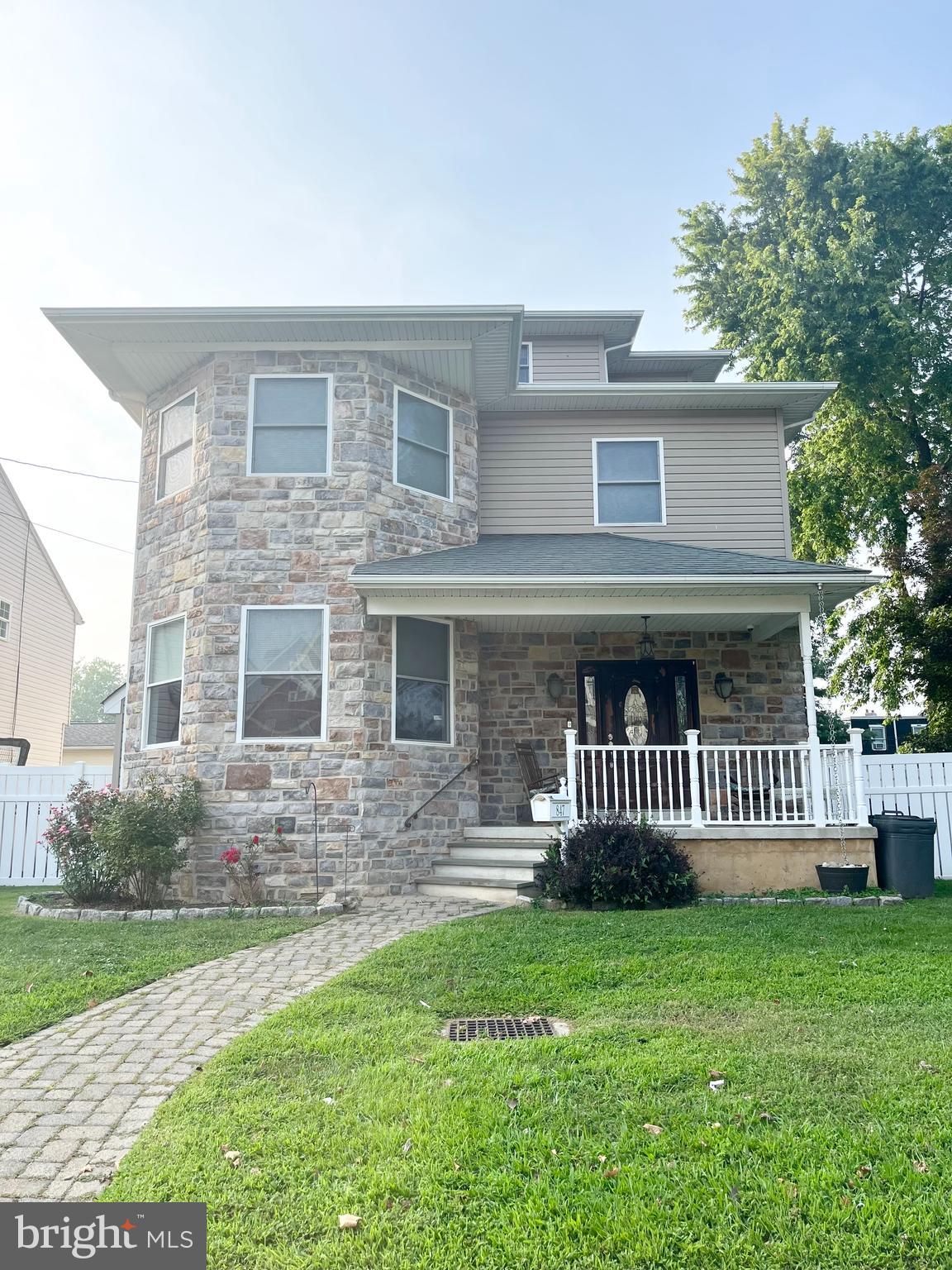One of a kind home in Prospect Park!! Close to I95 and public transportation. Parks, playgrounds, and schools all within walking distance. Four bedroom home with a 25’x15’ 3rd floor with hardwood flooring. Master bedroom has heated tile floors and a large bathroom with a walk in shower and soaking tub. Second floor also includes three other bedrooms and a laundry room with attached hall bath. 9’6” ceilings on the first floor with crown molding in the living room, dining room,formal living room and master bedroom.Hardwood flooring runs through both the formal living room and dining room. The formal living room has bench seating along the three front windows with storage underneath and a gas fireplace. Wet bar in the dining room. Tile floors run through the kitchen and living room. Kitchen includes a breakfast nook and the living room has a wood burning fireplace. Marble foyer floor and powder room. Basement has a French drain and is partially framed with another bathroom roughed in for drainage.
Backyard has a patio with pavers that lead to a beautiful pond and garden area that automatically light up at night. To the side of the patio is a set of stairs that lead down to the basement door.
There is a driveway in the rear for two cars and there is plenty of off street parking as well.
Surround sound on the first floor.