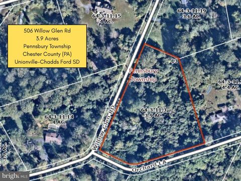 Vacant Land For Sale - 506 Willow Glen Road<br/> KENNETT SQUARE, PA 19348